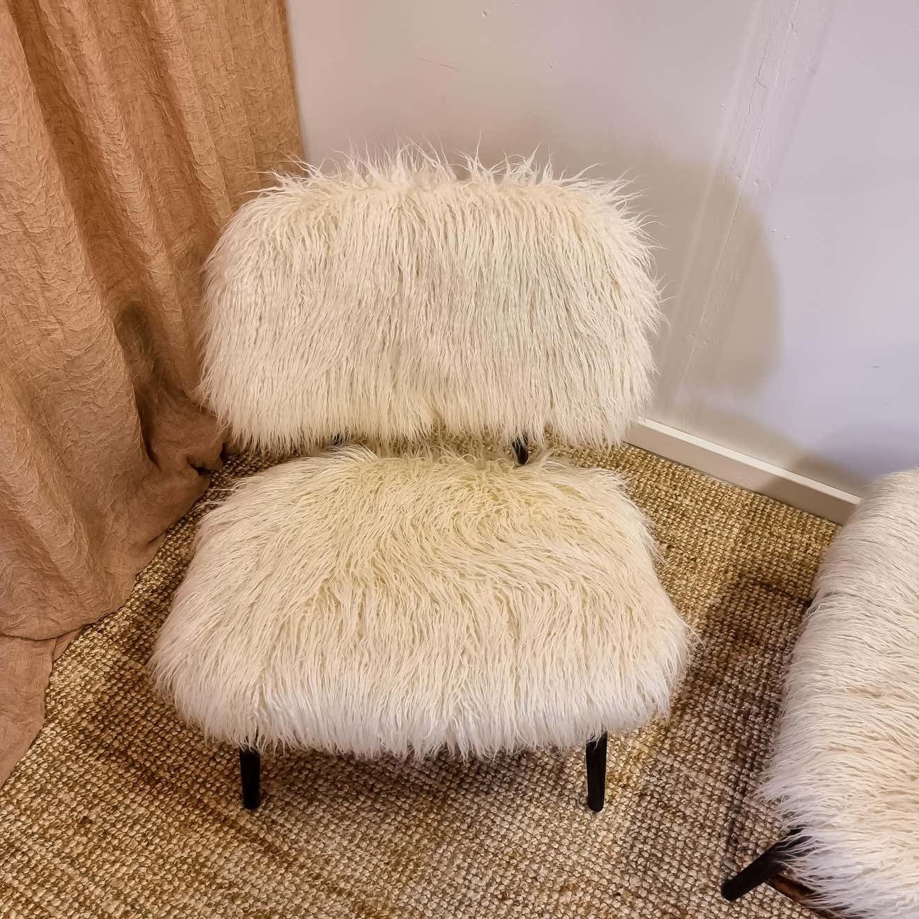 Alf Svensson, A Pair Of Classic Swedish Modern Chairs "Teve", Pierre Frey Fabric photo vintage