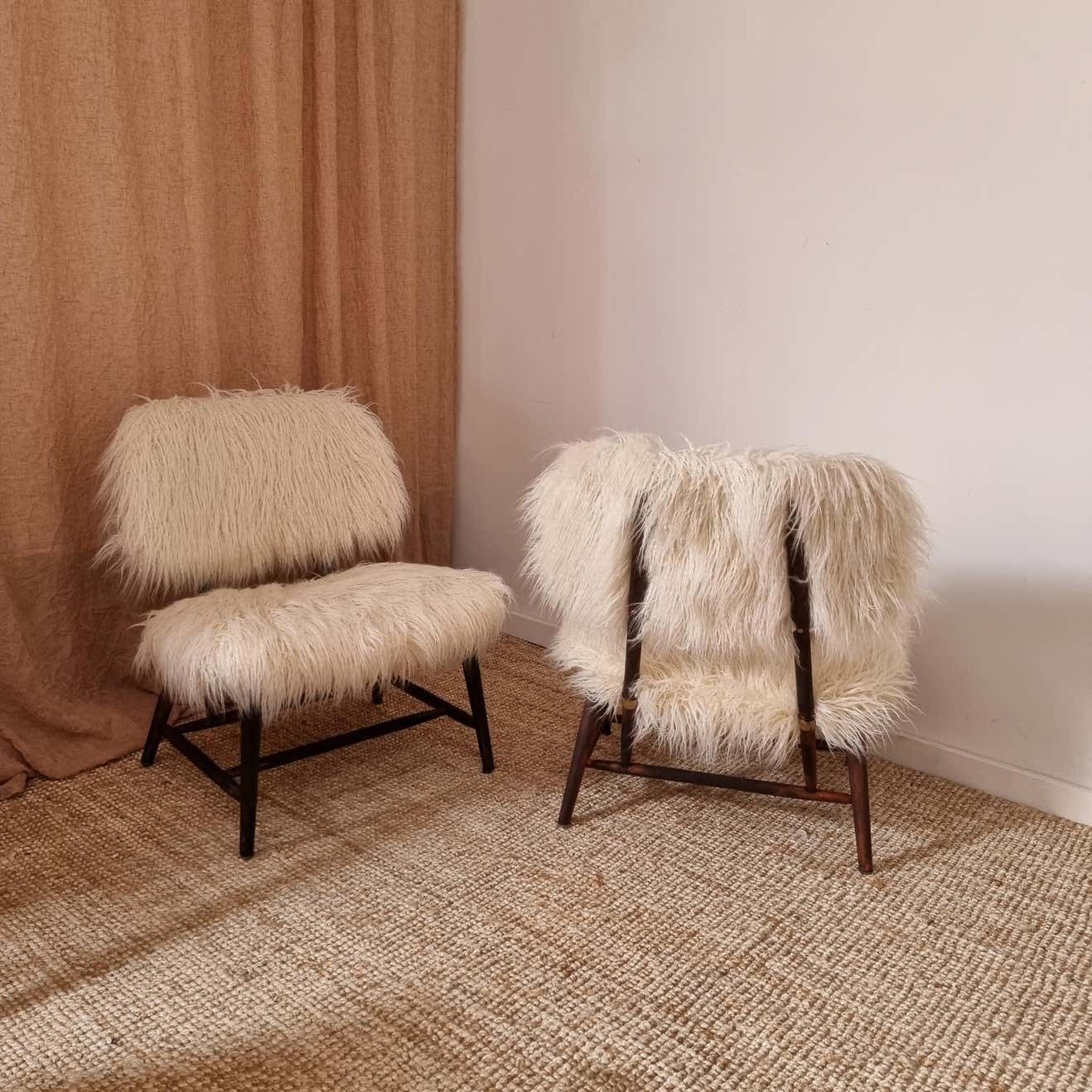 Furniture Alf Svensson, A Pair Of Classic Swedish Modern Chairs "Teve", Pierre Frey Fabric photo