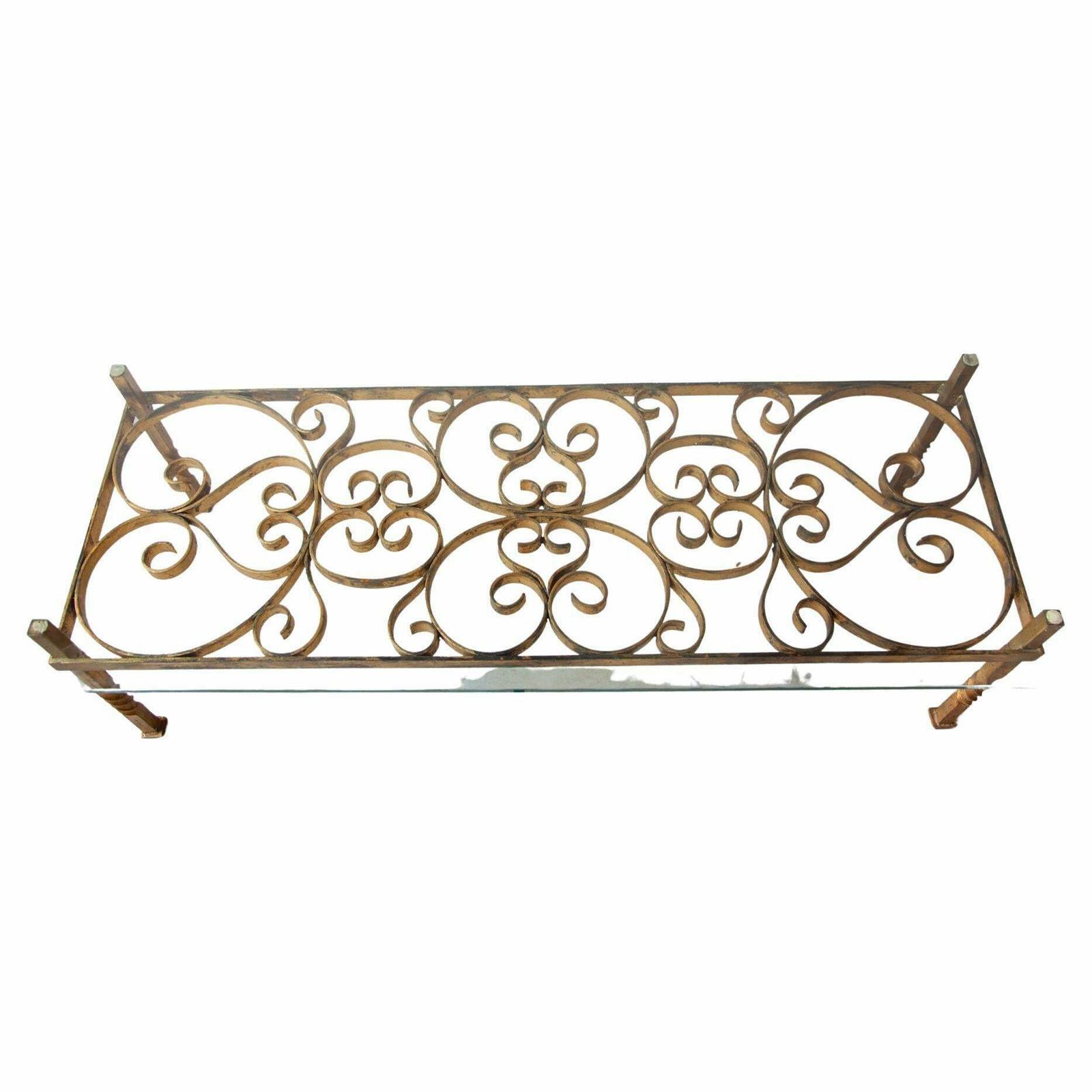Large Wrought Iron Coffee Table In The Manner Of Gilbert Poillerat, France,1950s