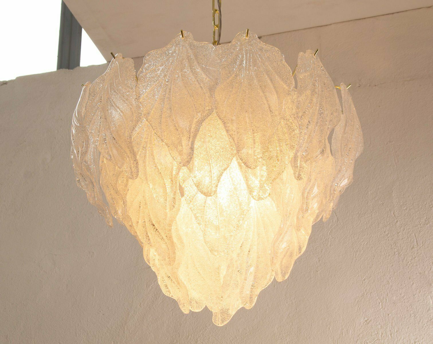 Suspension Chandelier In Murano Glass Color Crystal, Italy, 90s photo vintage
