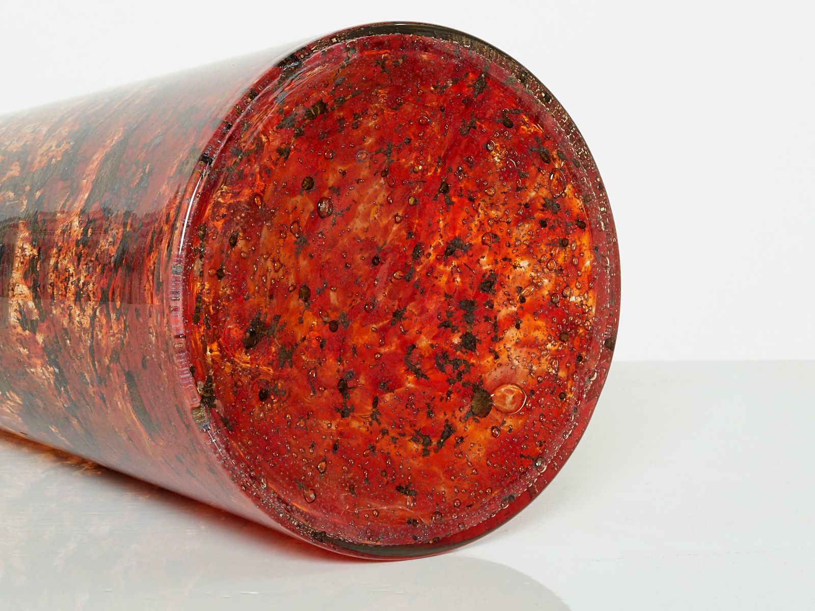 Grand vase en verre de Murano à inclusions, 1970 photo vintage