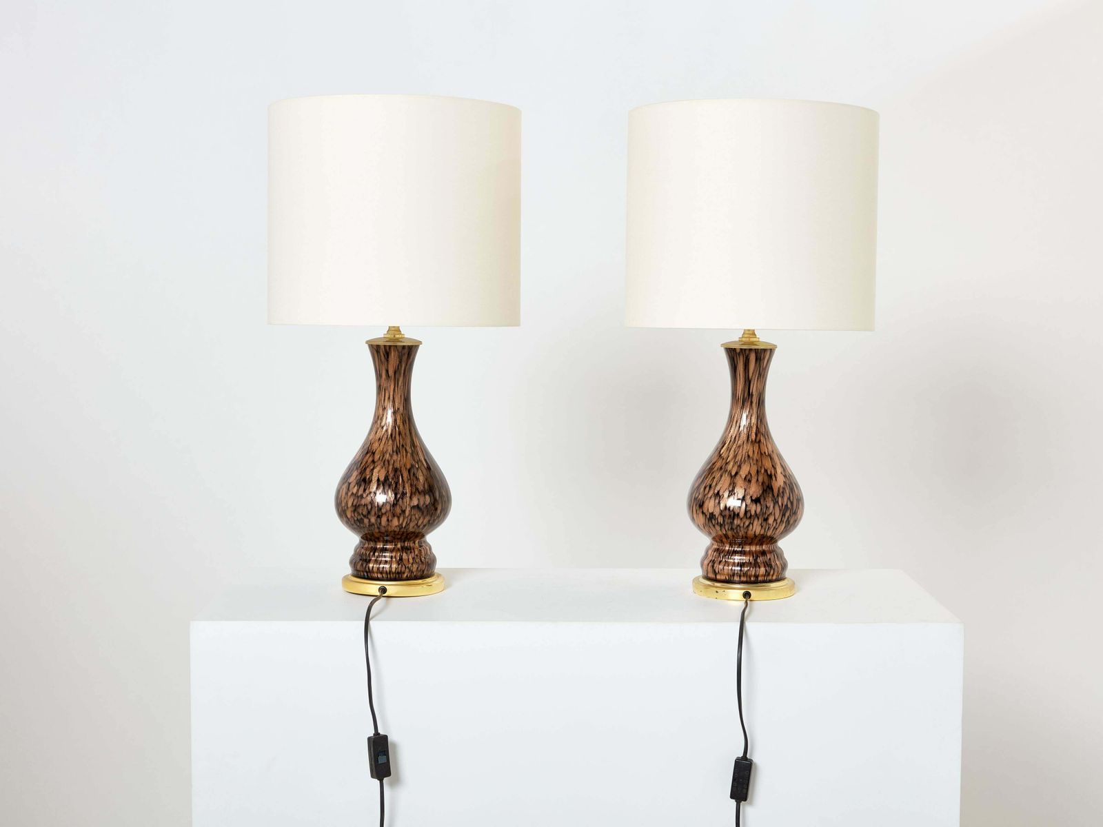 Vincenzo Nason Avventurina Murano Glass Table Lamps 1960s photo buy