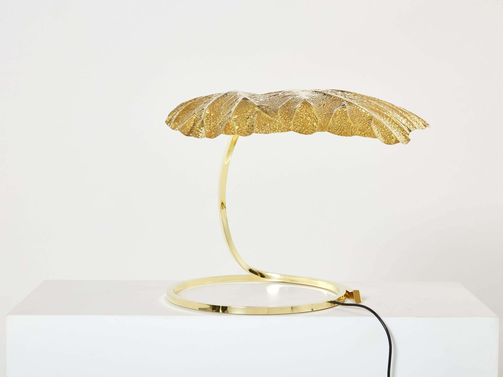 Tommaso Barbi For Bottega Gadda Rhubarb Brass Table Lamp 1970s photo furniture