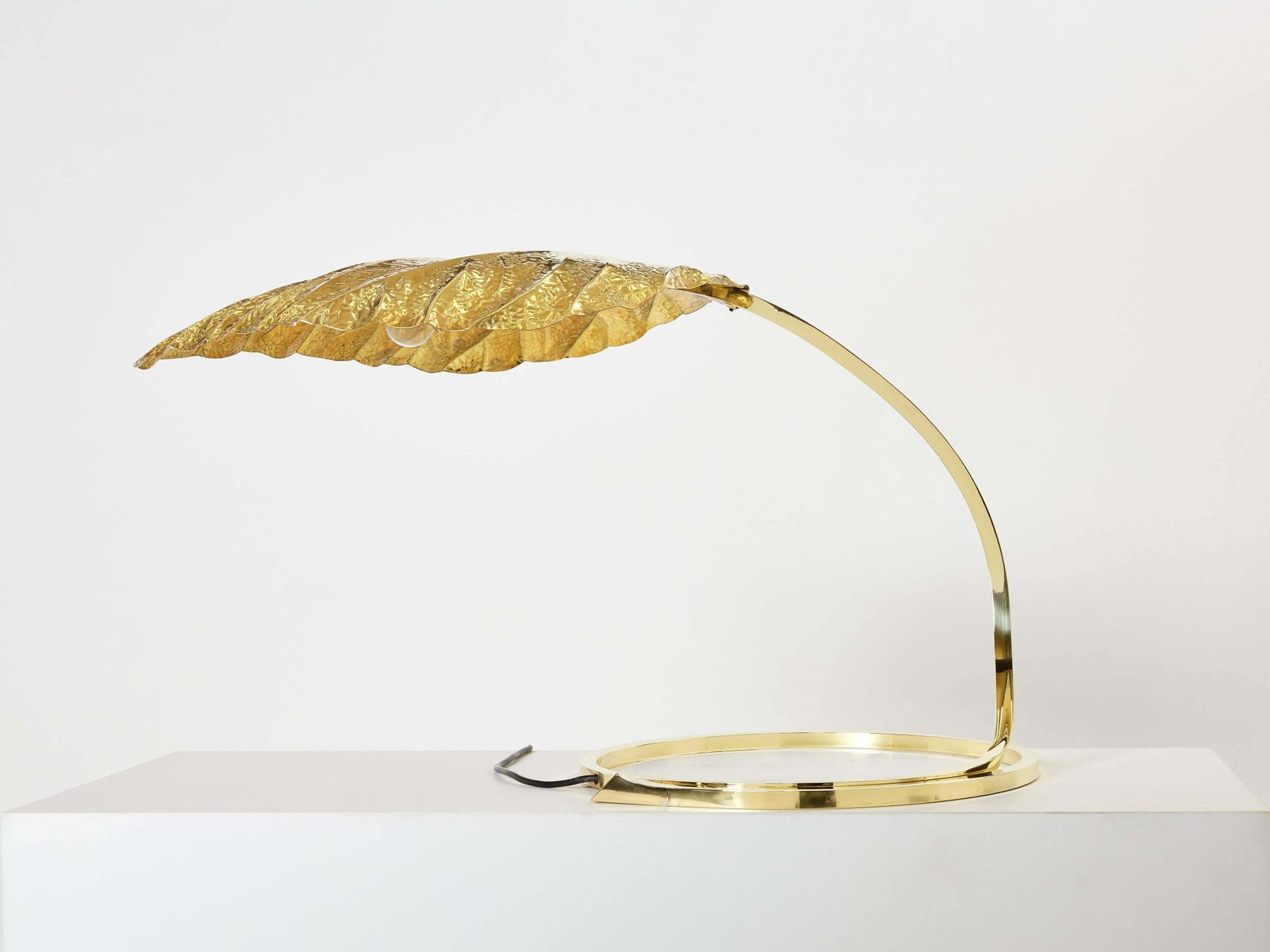 Lampe de table Rhubarb en laiton Tommaso Barbi pour Bottega Gadda, années 1970 photo for sale