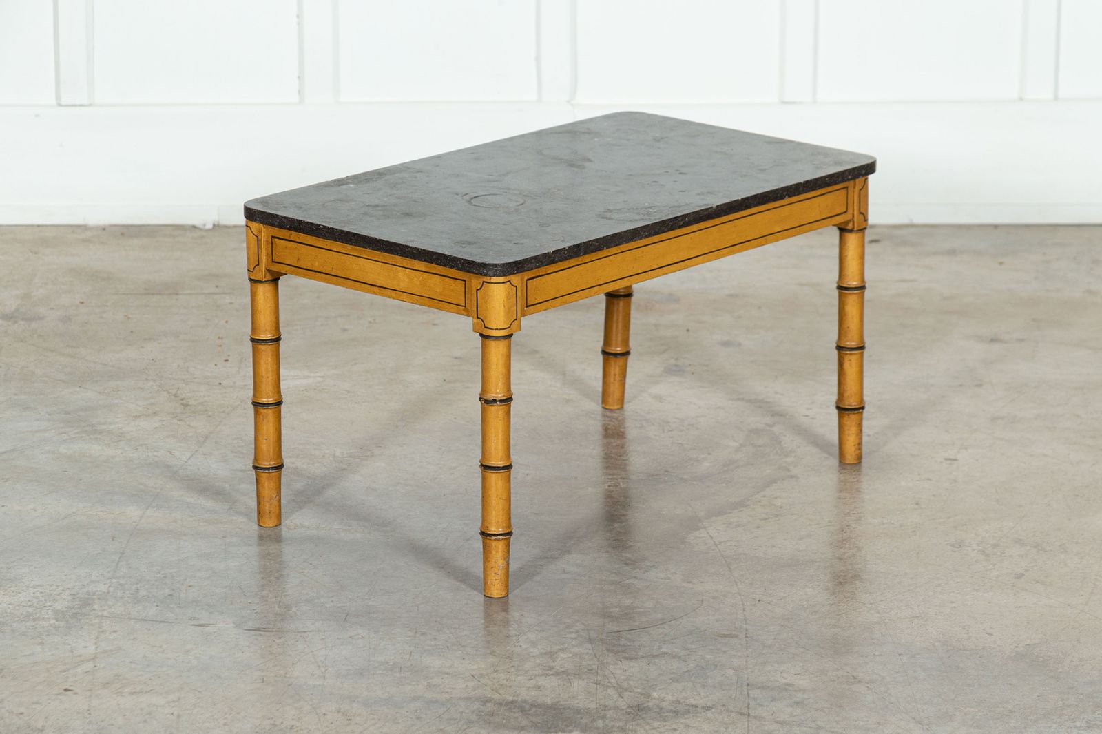 19thc English Faux Bamboo & Marble Painted Beech Coffee Table photo 2243.0