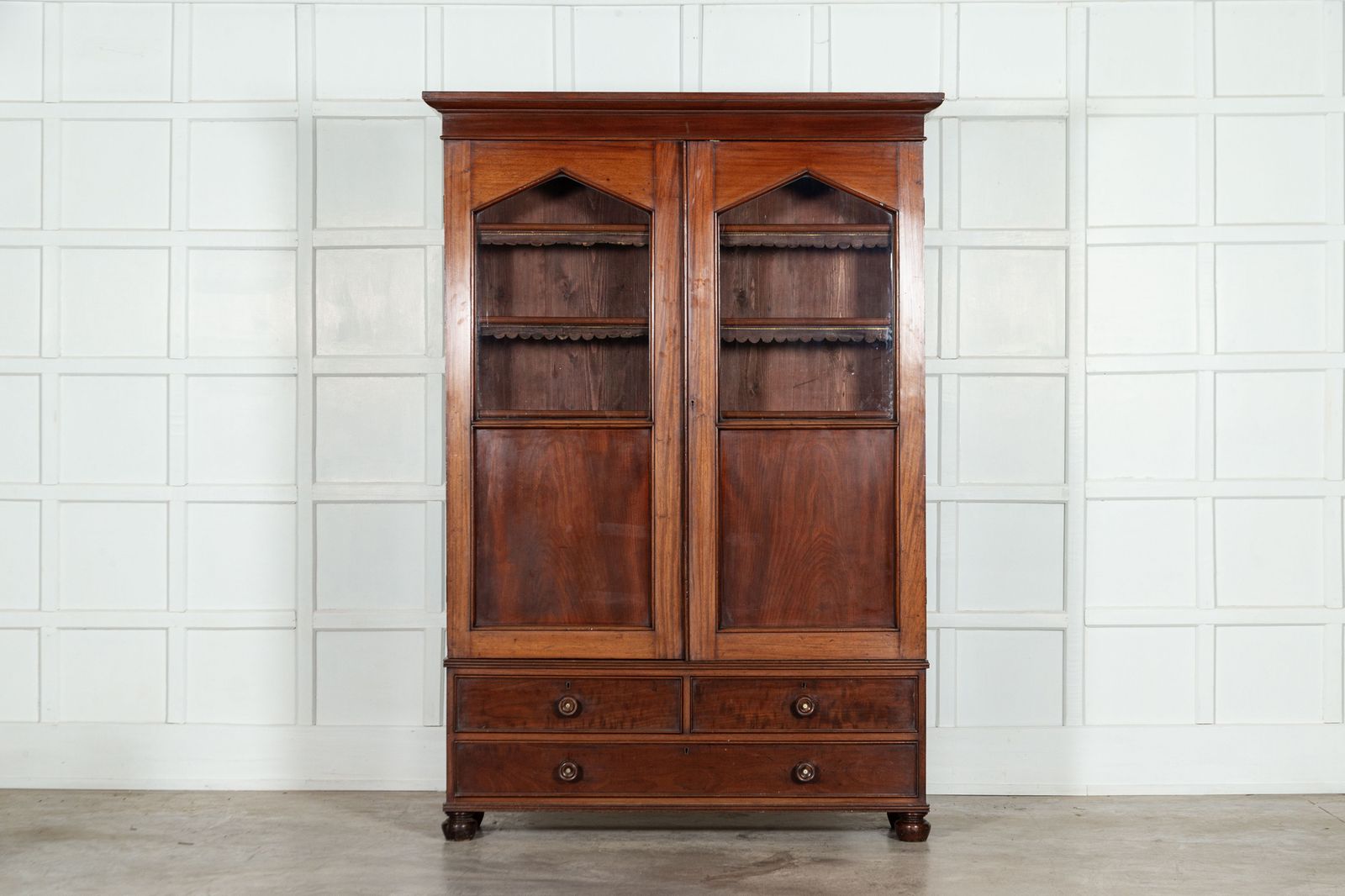19thc English Mahogany Glazed Bookcase