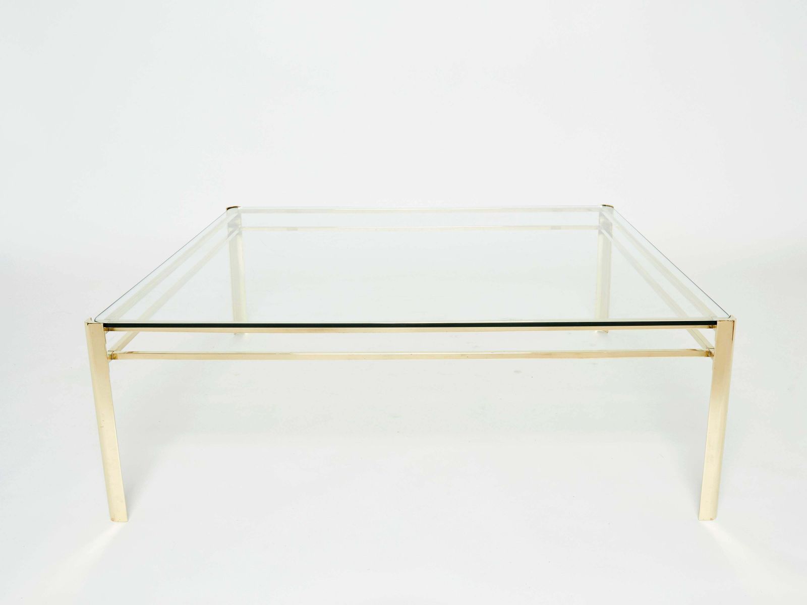 Table basse carrée en bronze, signée J.T. Lepelletier pour Broncz, années 1960 photo furniture