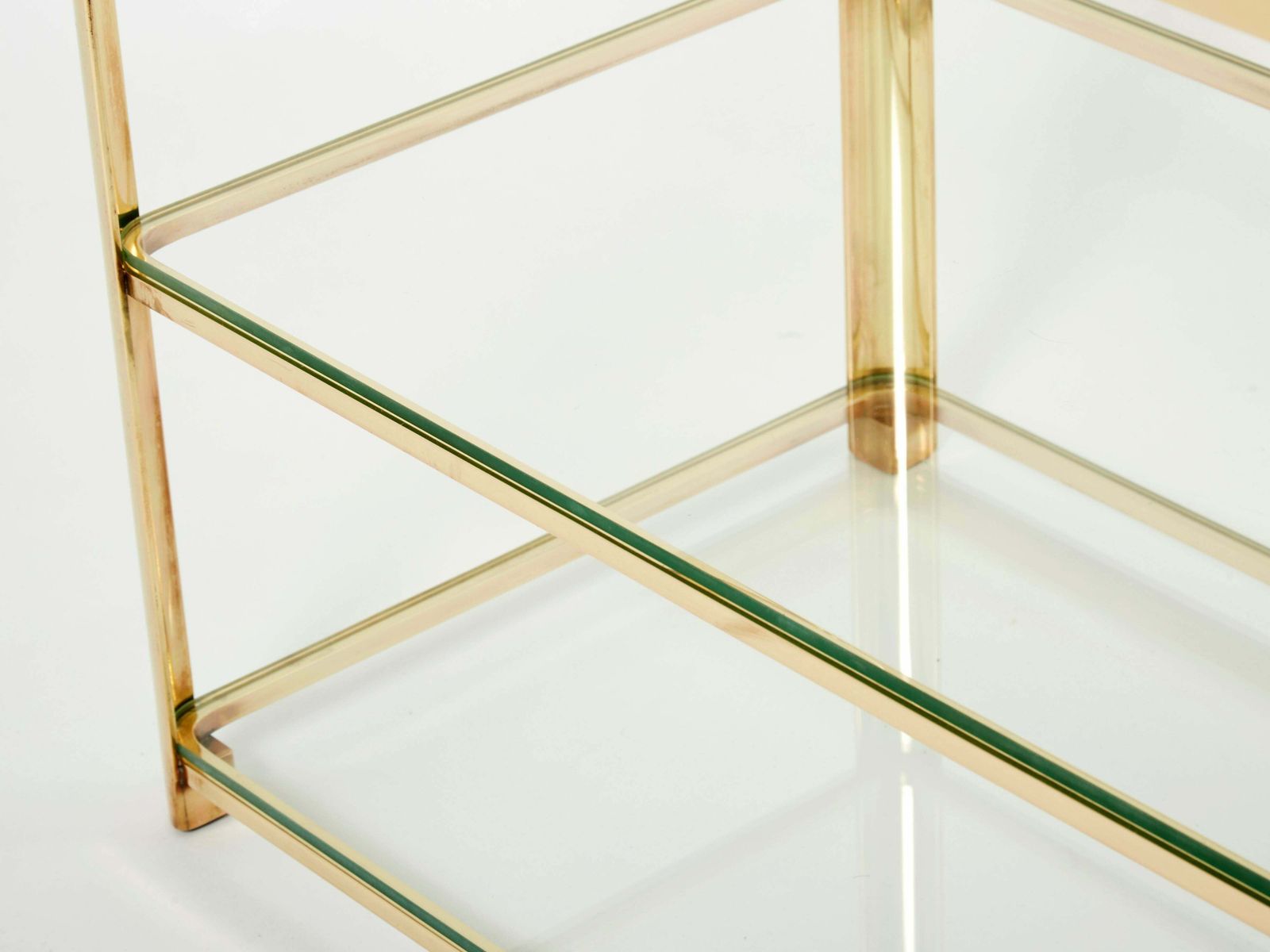 photo furniture Table d'appoint à trois plateaux en bronze, par J.T. Lepelletier pour Broncz, années 1960