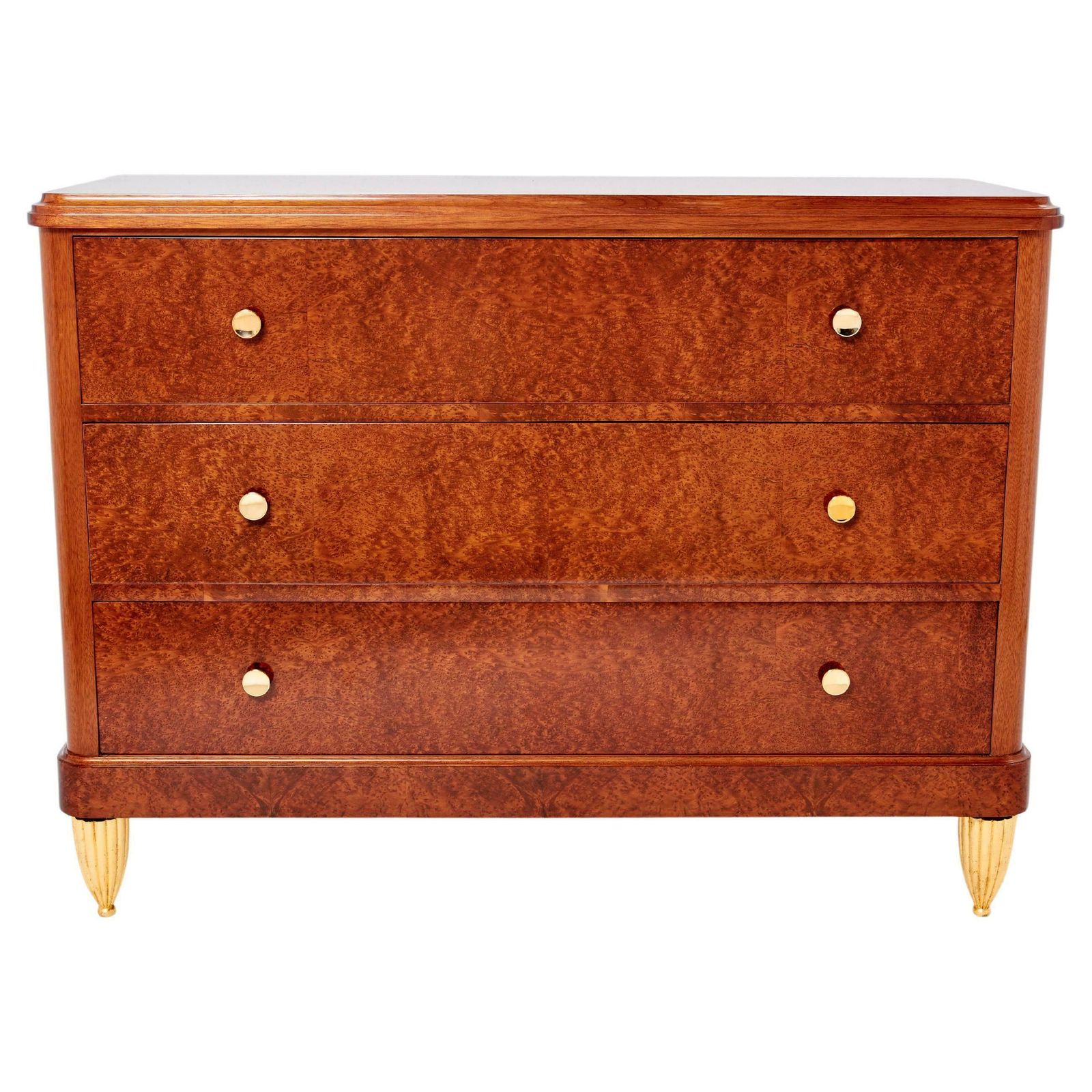 Art Deco Amboyna Burl Wood Commode Attr. Maurice Dufrène 1940s