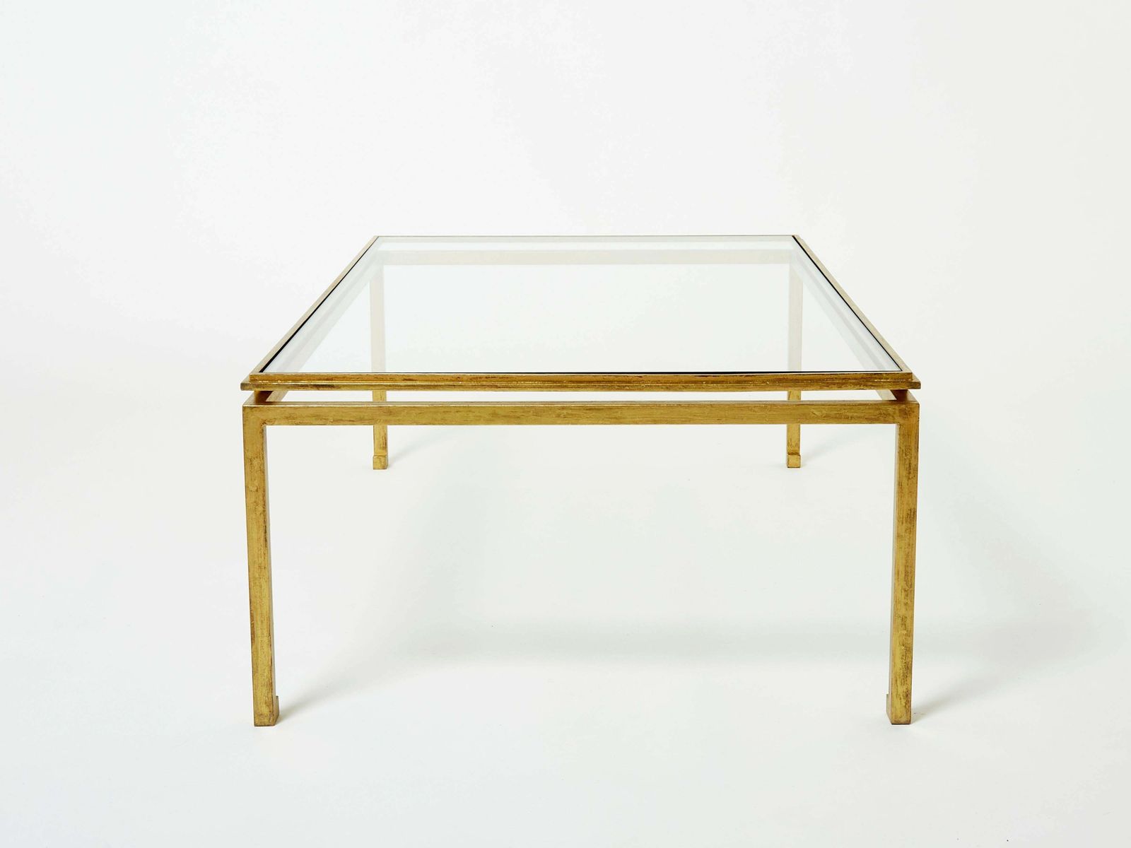 Table basse Maison Ramsay en fer doré et verre, 1950 photo 11077.380000000001