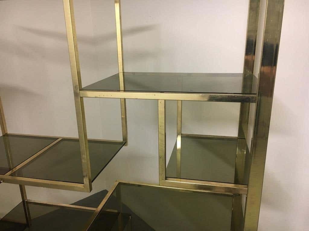 Brass & Glass Shelving / Etagère By Romeo Rega, Italy Ca. 1970s photo buy