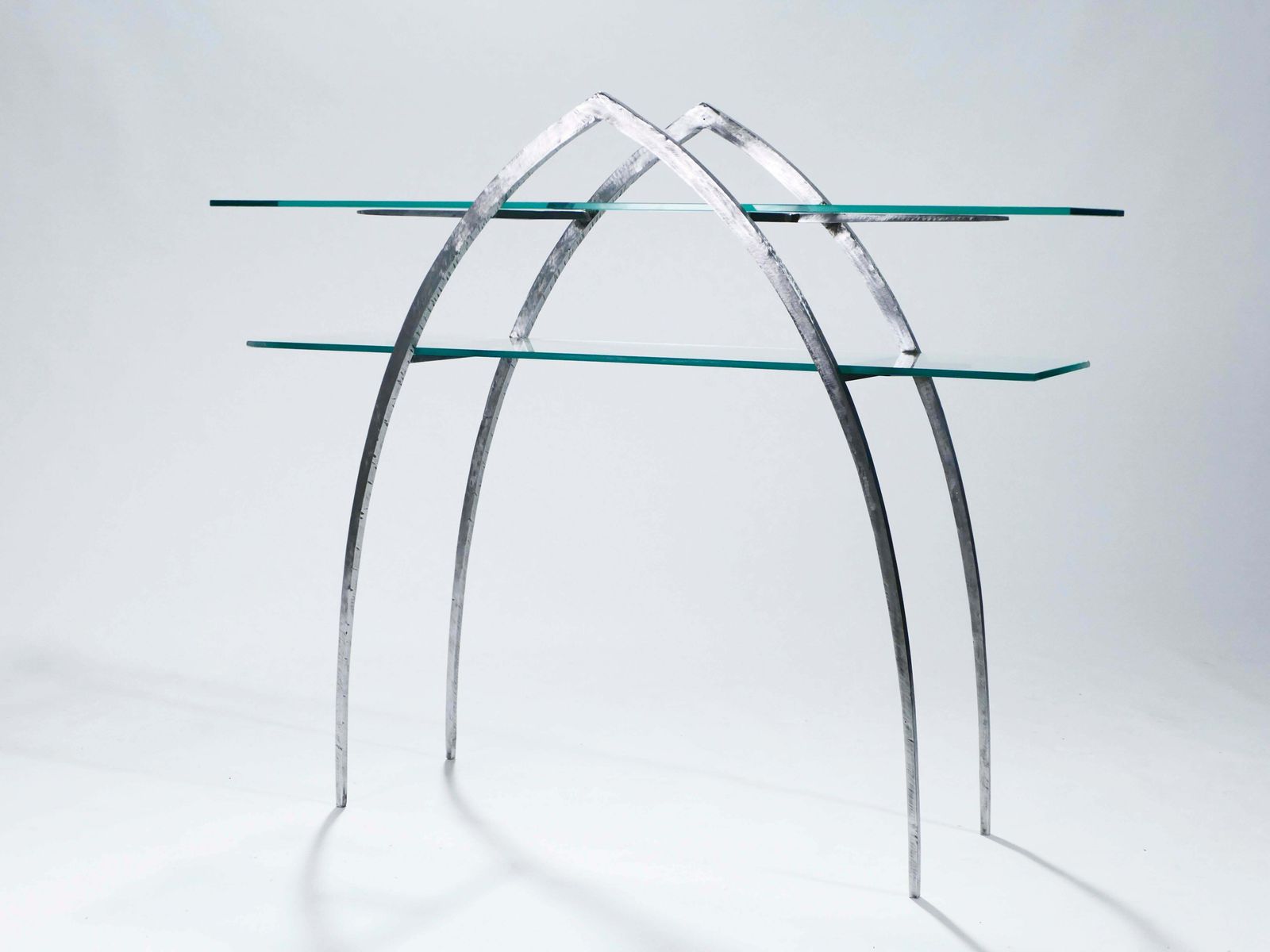 Unique Wrought Iron And Glass Console Circa 2000 photo Furniture