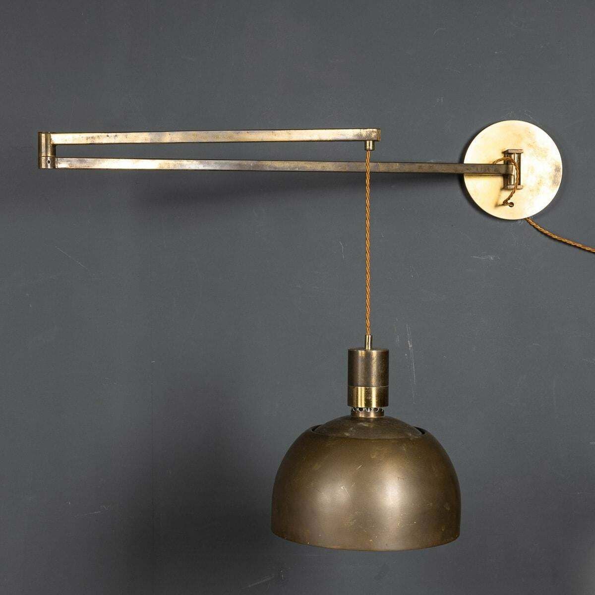 Pair Of Italian Brass Articulated Wall Lights By Albini & Helg, C.1960 photo furniture