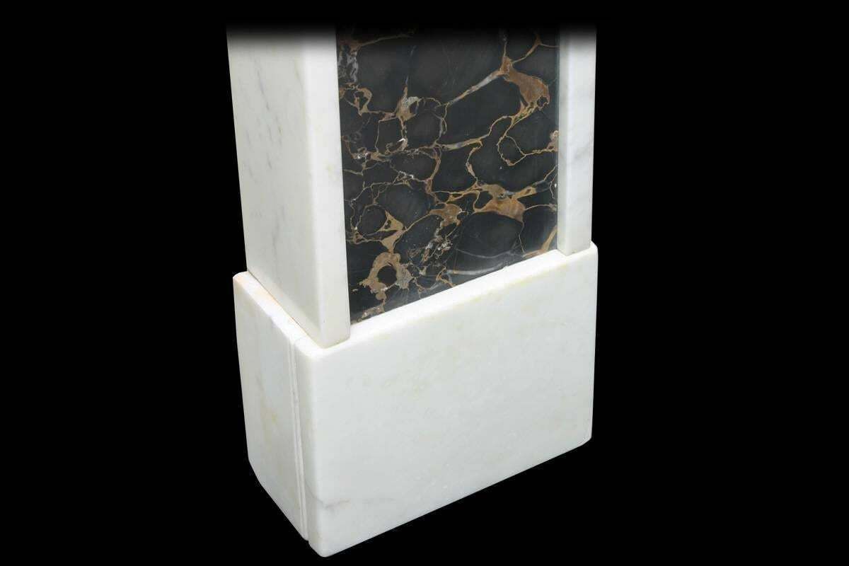 Large 19th Century Regency Statuary And Portoro Marble Fireplace Mantle photo vintage