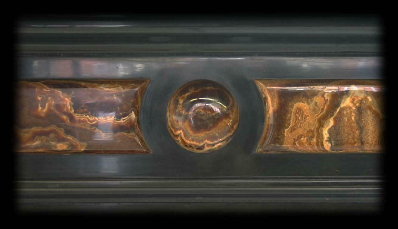 19th Century Baroque Belgian Black Marble And Onyx Chimneypiece photo vinterior