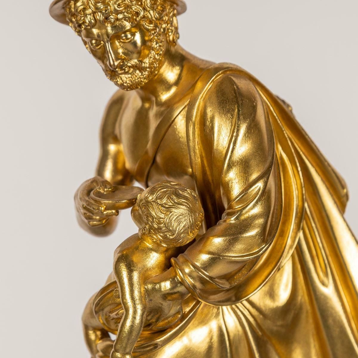 photo furniture 19th Century French Empire Style Bronze Mantel Clock, C.1870