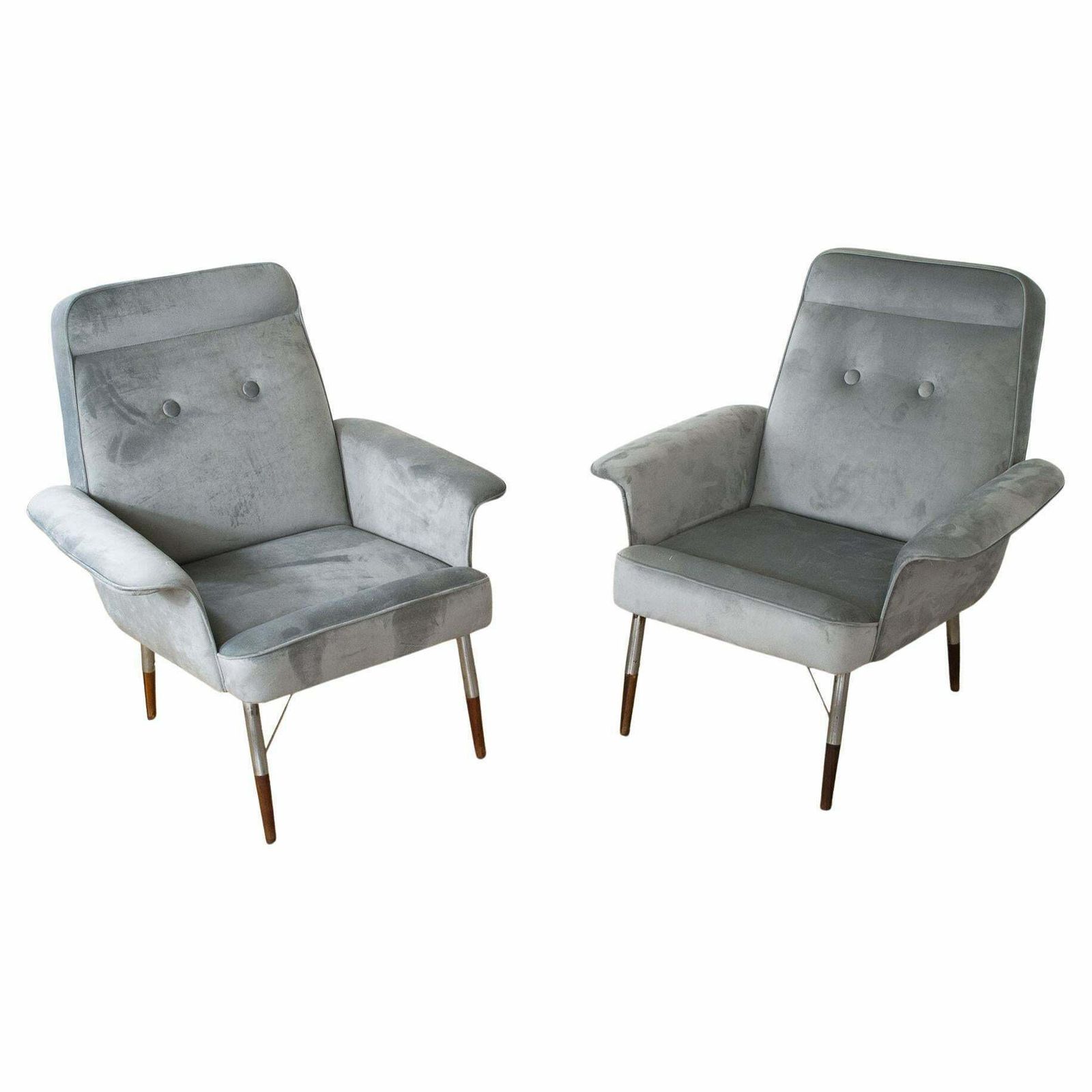 Italian Mid Century Pair Of Armchairs From The Sixties