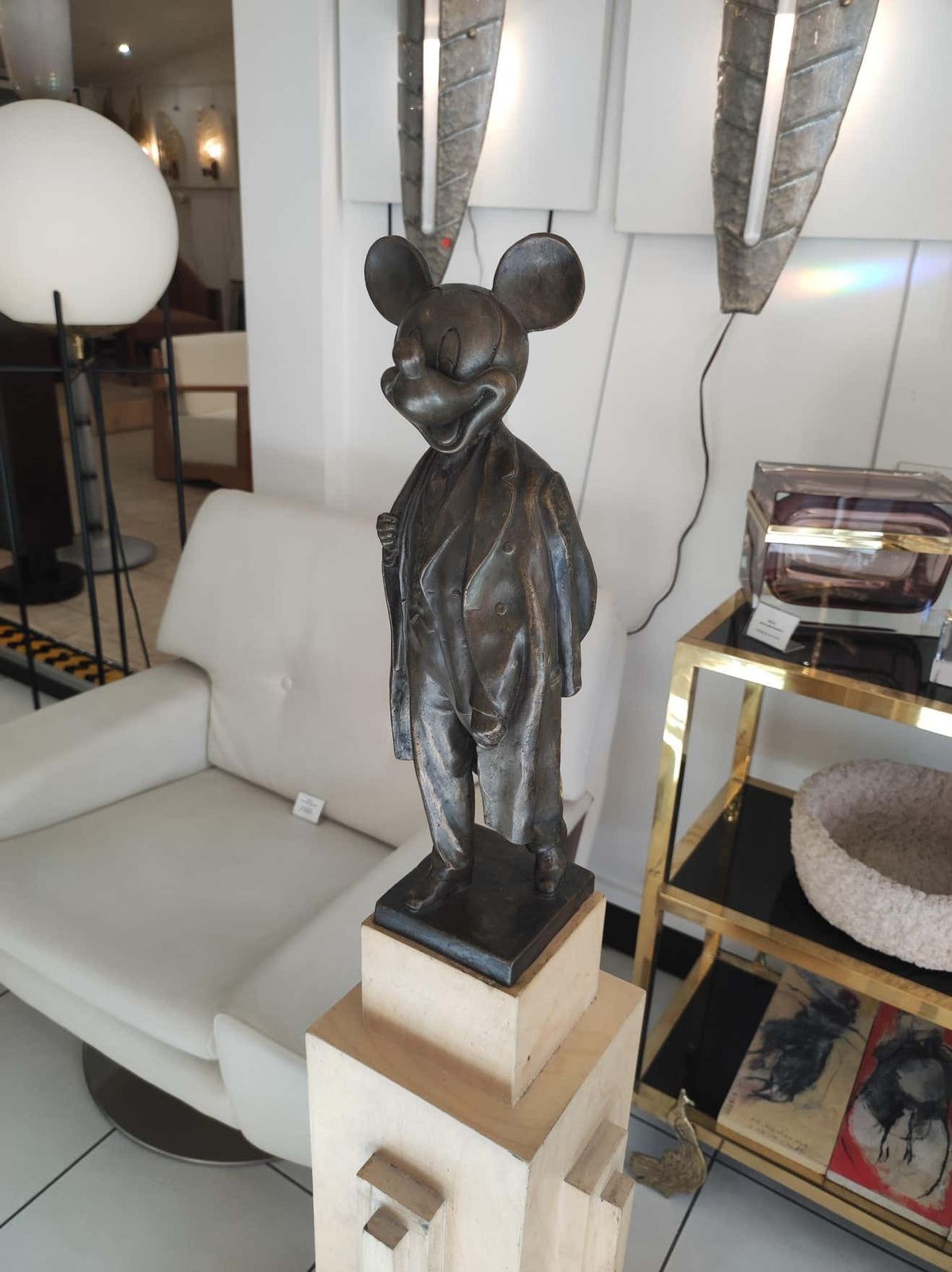 Alexander Kosolapov "Mickey Lenin Malevich" Bronze And Wood Sculpture N° 2/3 photo vintage