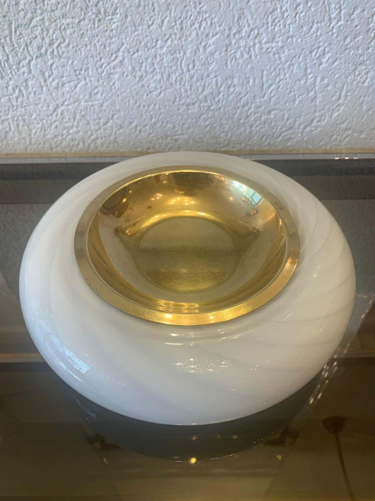 Murano Glass & Brass Ashtray By Tommaso Barbi, Italy, Ca. 1970s photo furniture