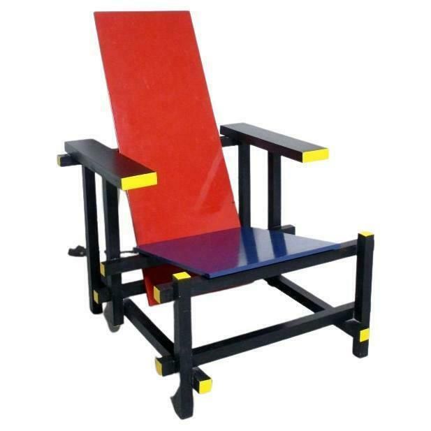 Red Blue Bauhaus Chair. Rietveld (Dlg) Chair Designed In 1918