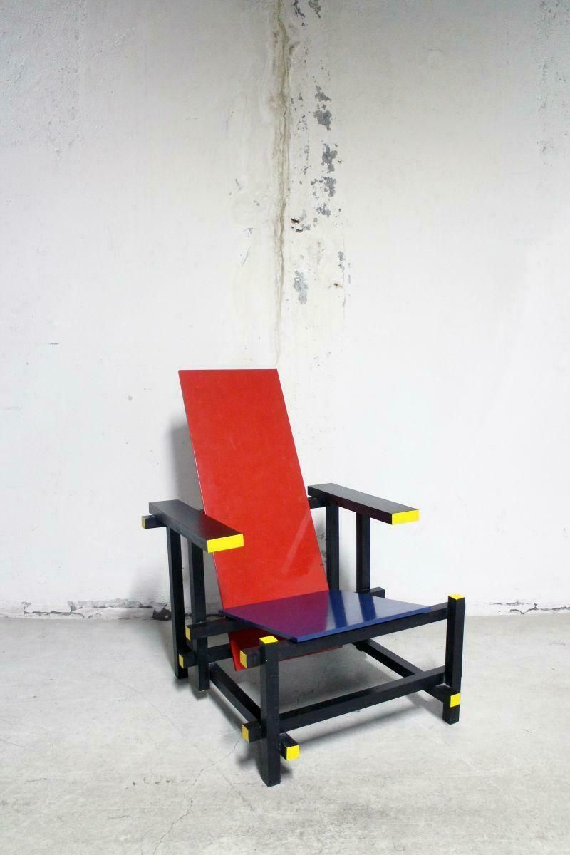 Red Blue Bauhaus Chair. Rietveld (Dlg) Chair Designed In 1918 photo furniture