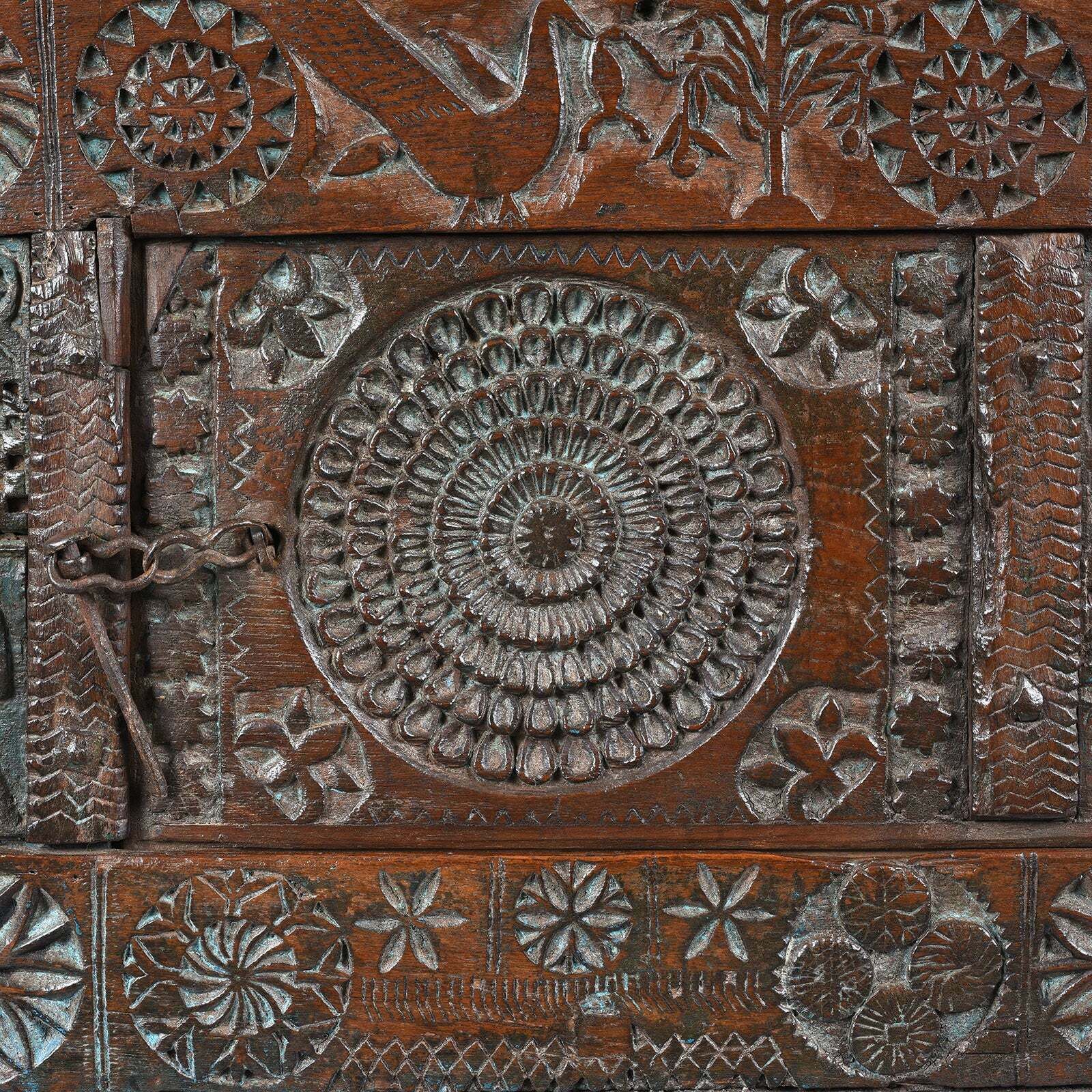 1485.0 Antique Indian Majus Dowry Chest From Saurashtra, 19th Century photo