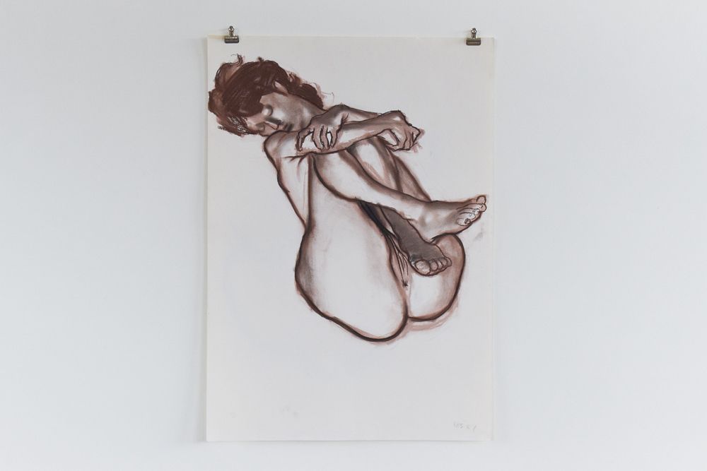 Vintage 1987 Original Signed Pastel Nude Female Life Drawing By Artist Robert Arthur Bramwell photo buy