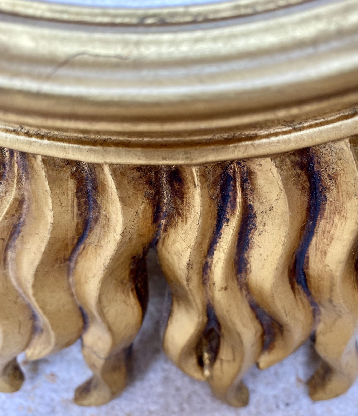 photo for sale Mid 20th French Century Sunburst Mirror In Gold