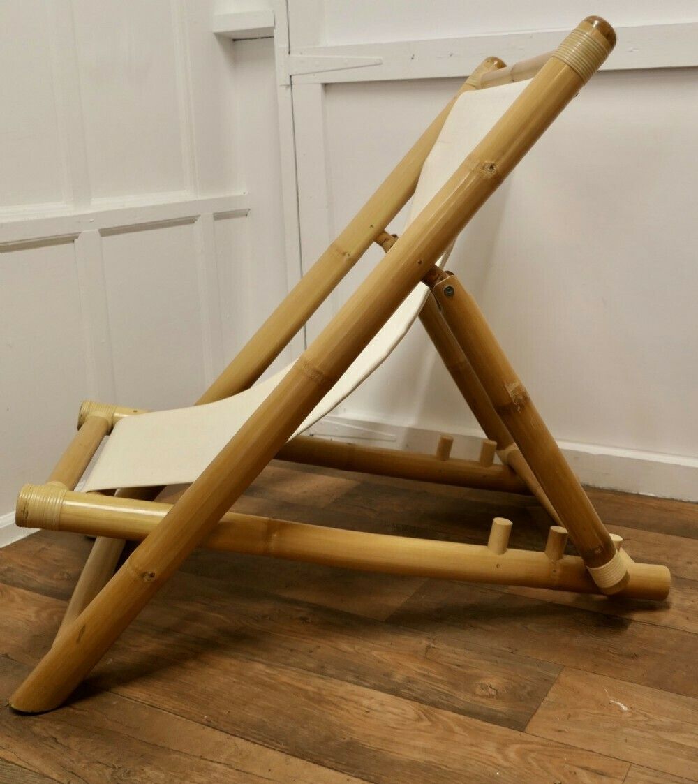A Pair Of Giant Bamboo Deck Chair Set With Coffee Table photo 1020.0
