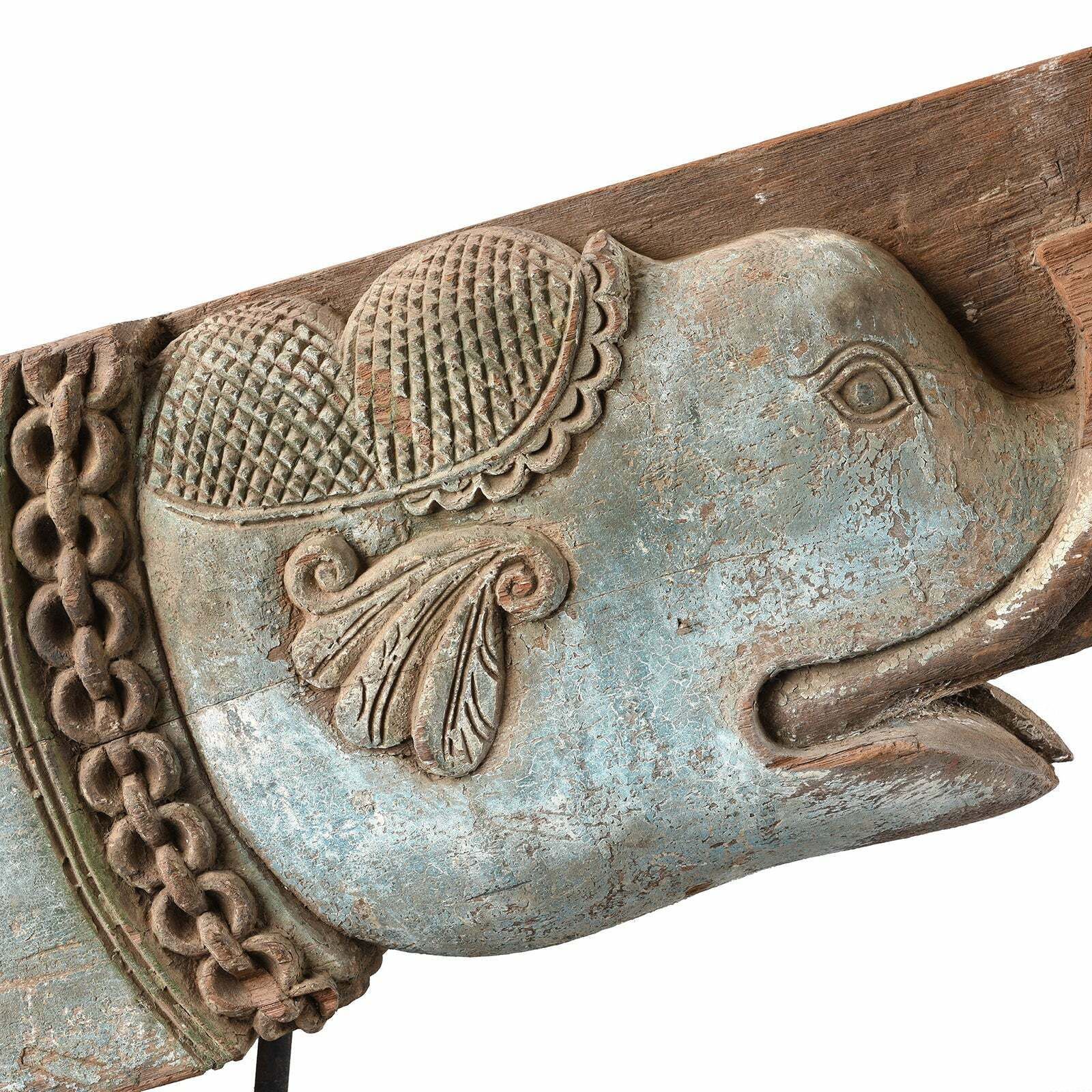 Carved Teak Elephant Corbel From Andhra Pradesh, 19th Century photo furniture