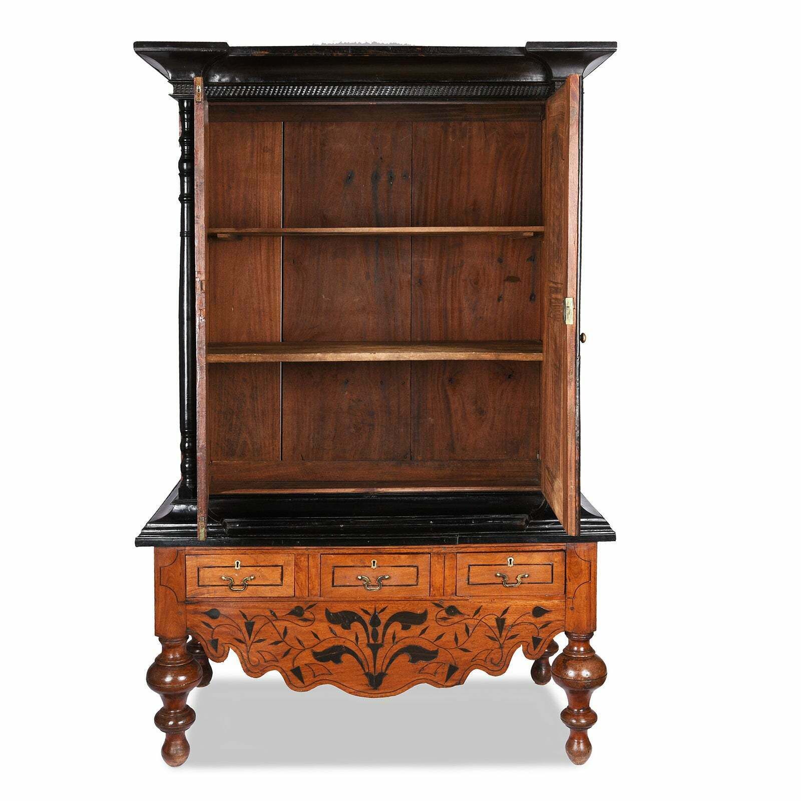 Indo Dutch Jackfruit & Ebony Cabinet From Sri Lanka,  19th Century photo Furniture