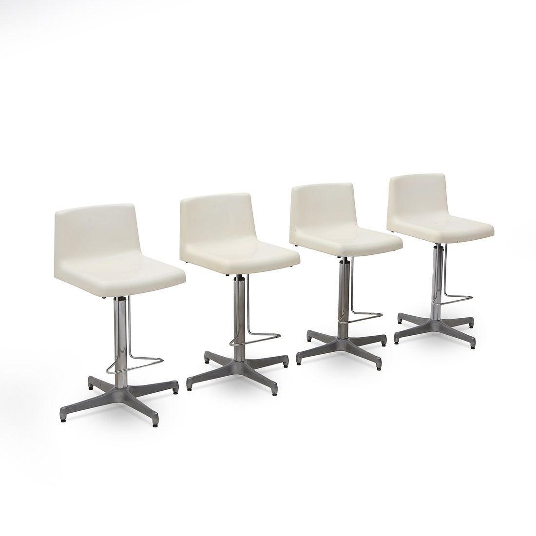 4 Stools With Fiberglass Seat By Vaghi, 1960s