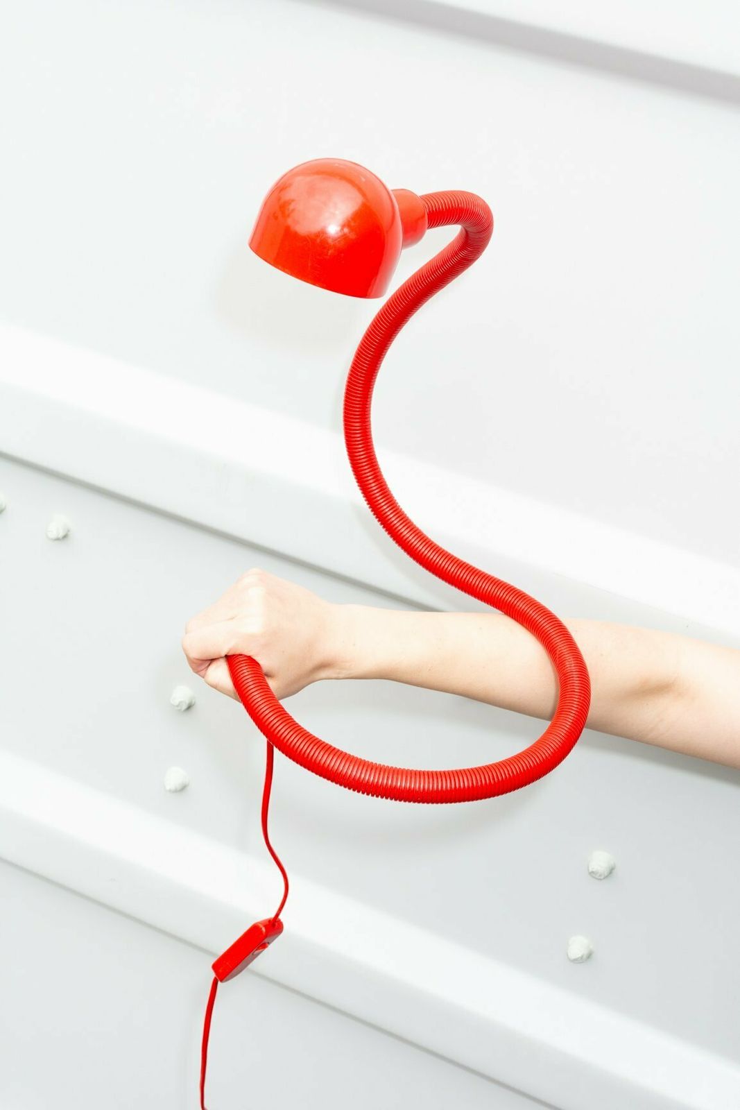 Red 'Serpent' Adjustable Desk Lamp By Isao Hosoe Hebi Serpent Lamp | Italy 1968 photo for sale