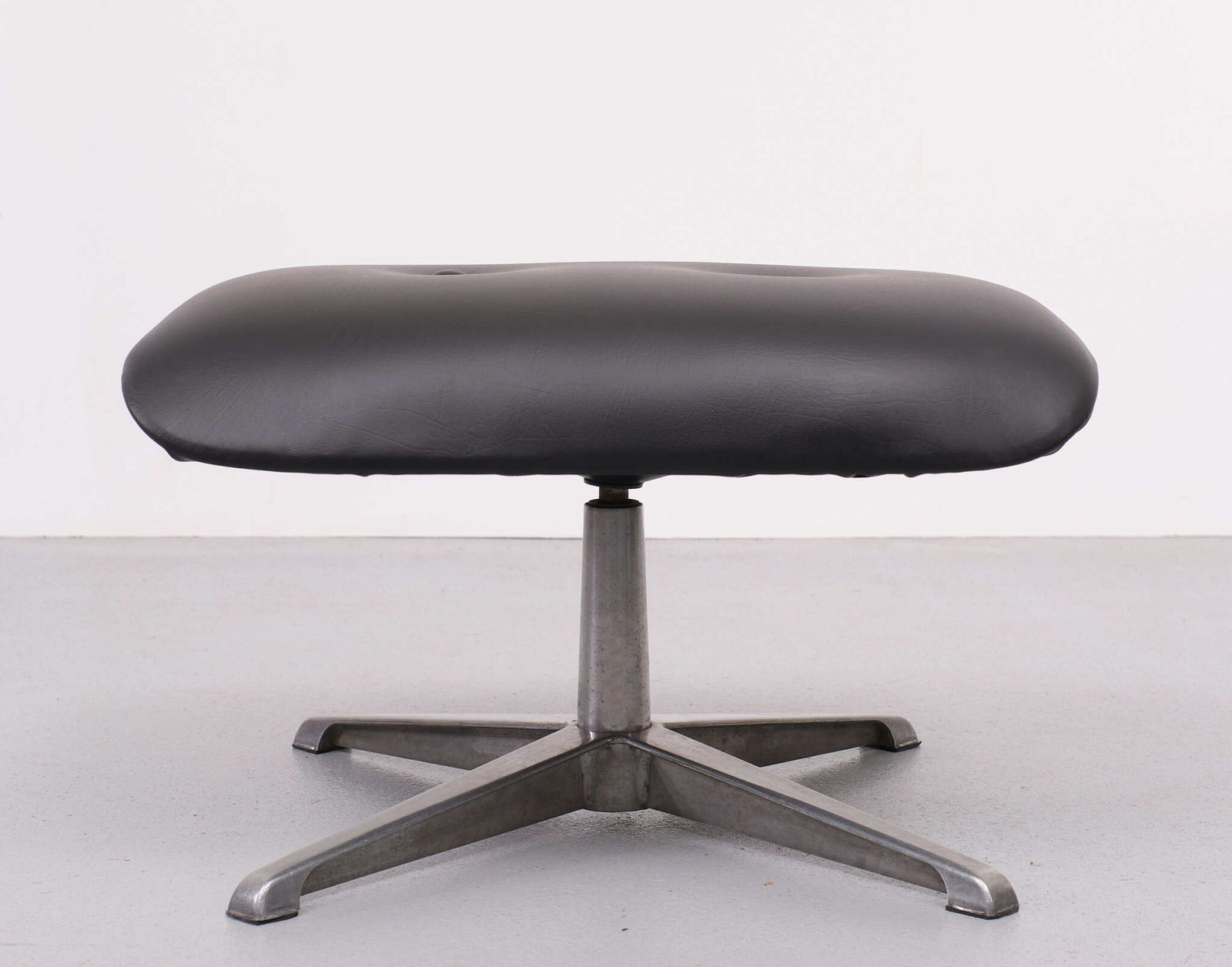 Black Faux Leather Ottoman, 1960s, Denmark photo furniture