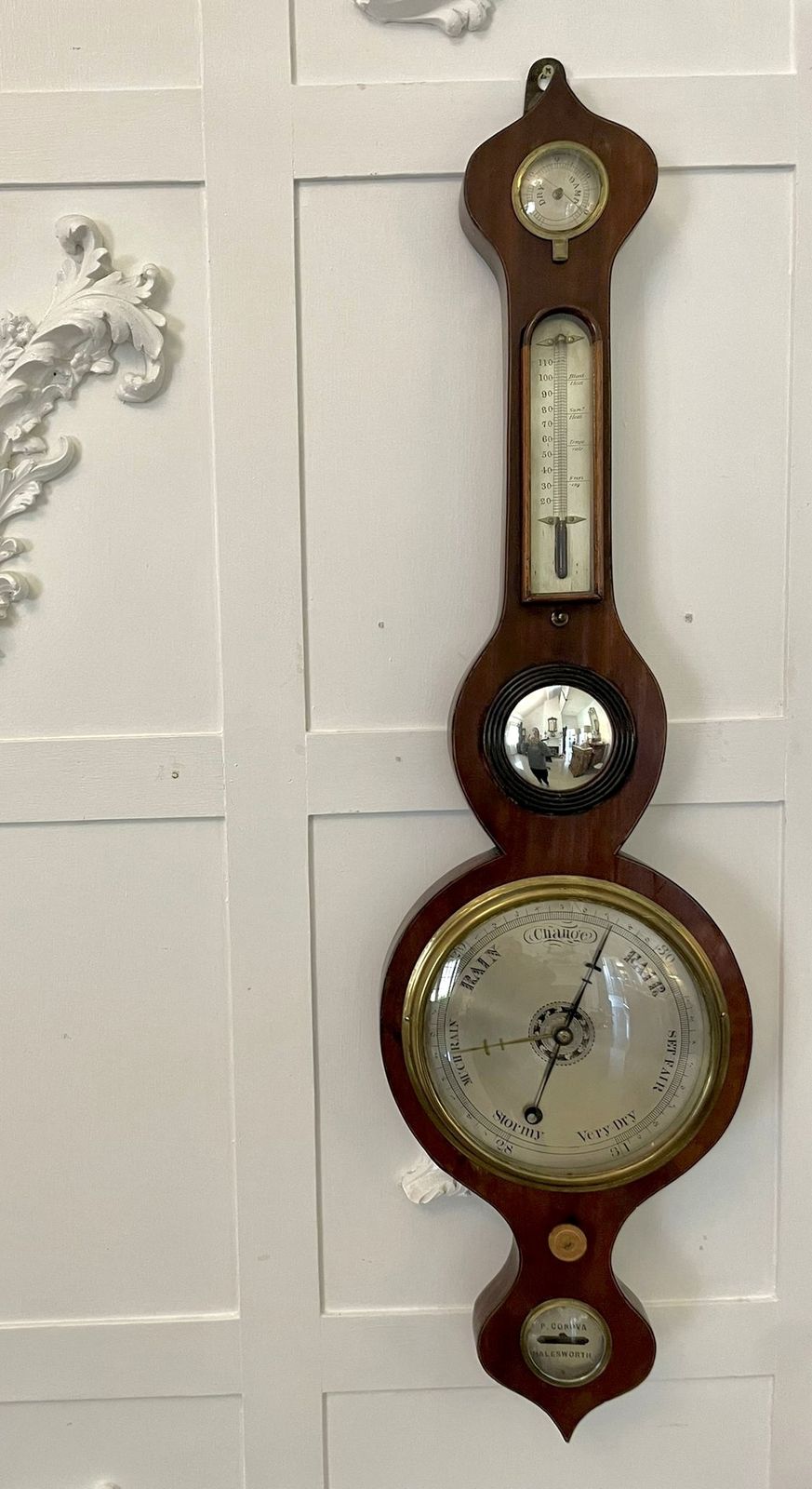 Antique 19th Century Rosewood Banjo Barometer