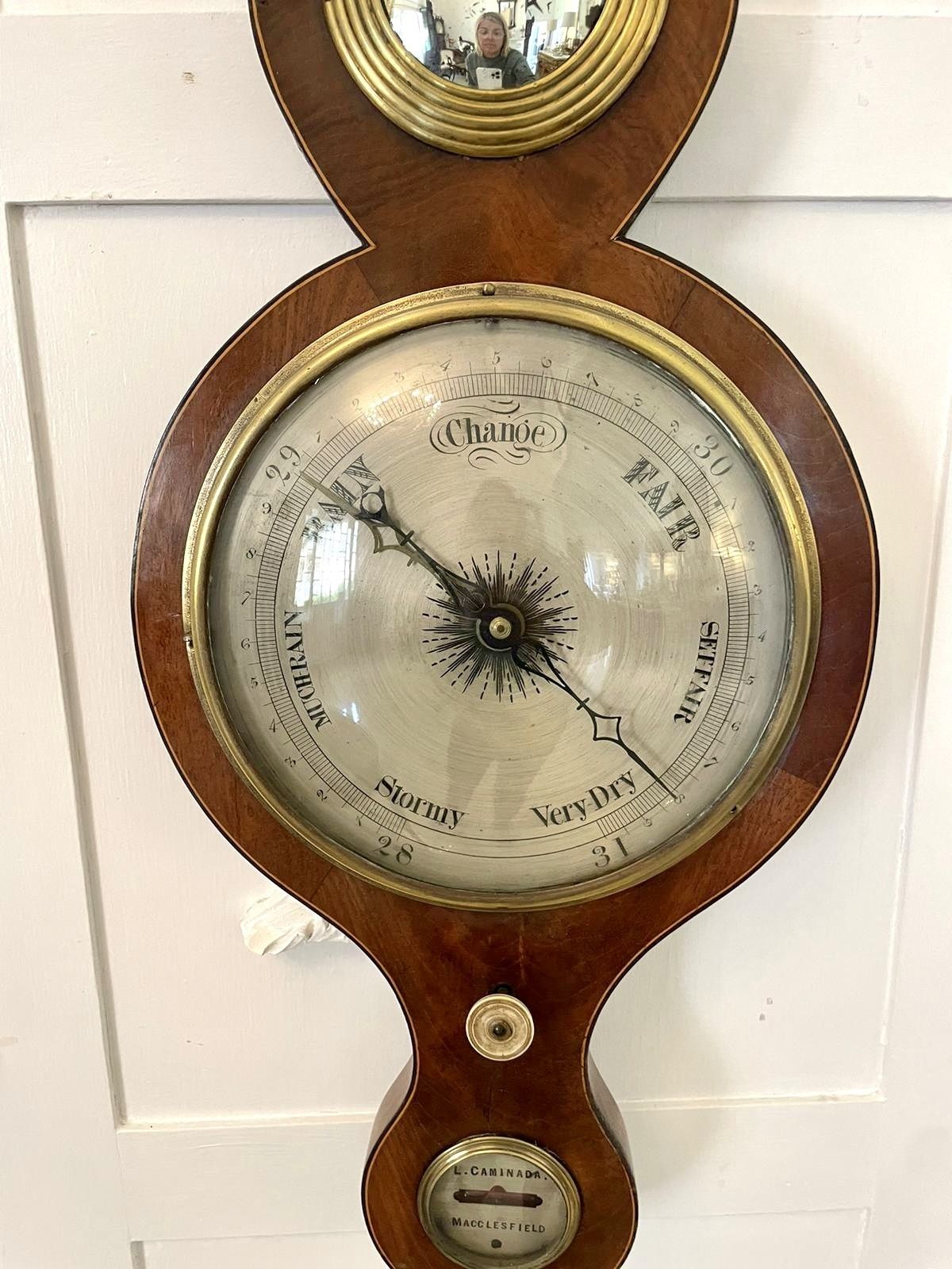 photo for sale Antique 19th Century Rosewood Banjo Barometer