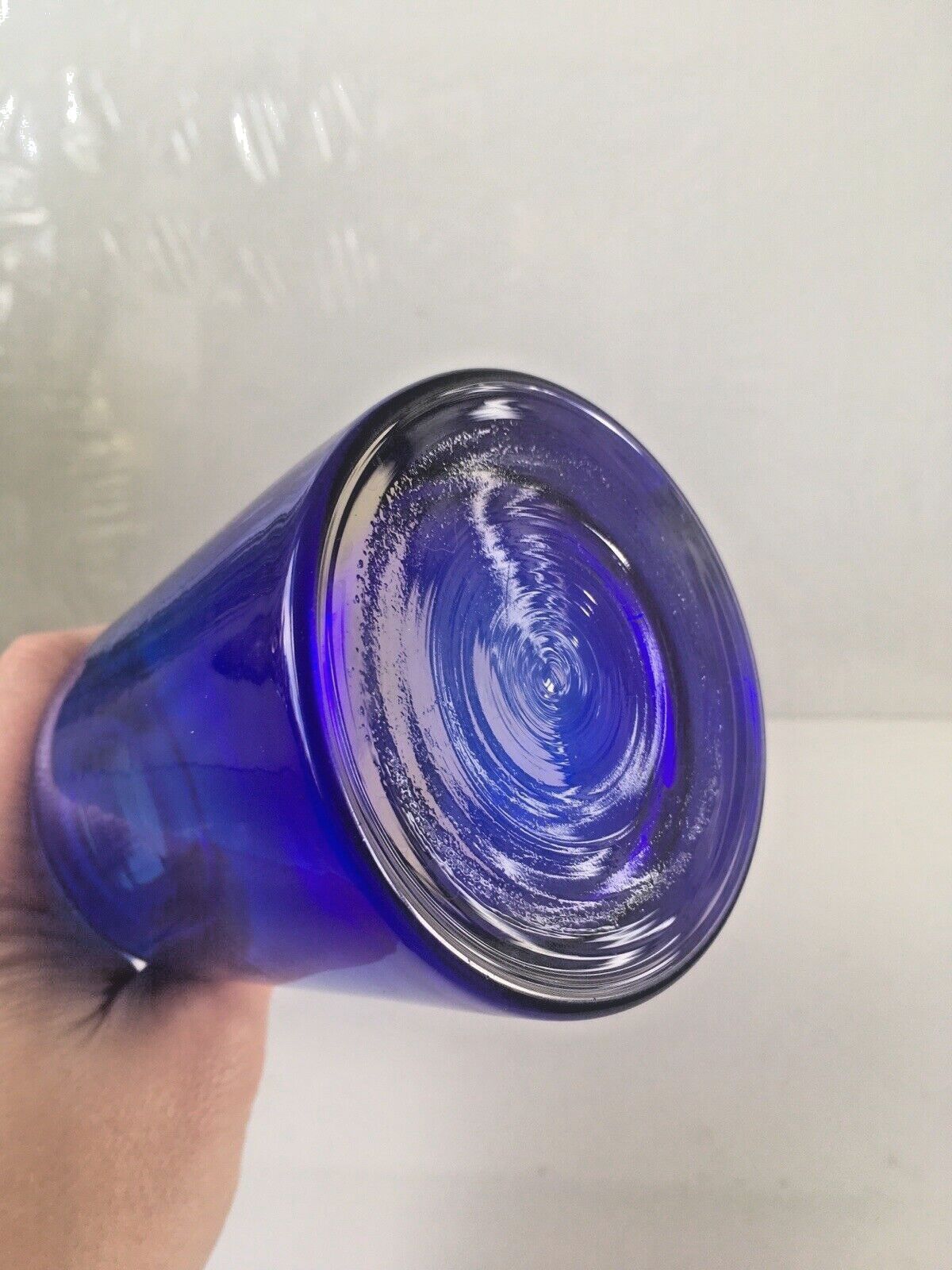 Large Cased Scandinavian 60's 70's Style Hooped Glass Vase Japanese Riihimaki photo vintage