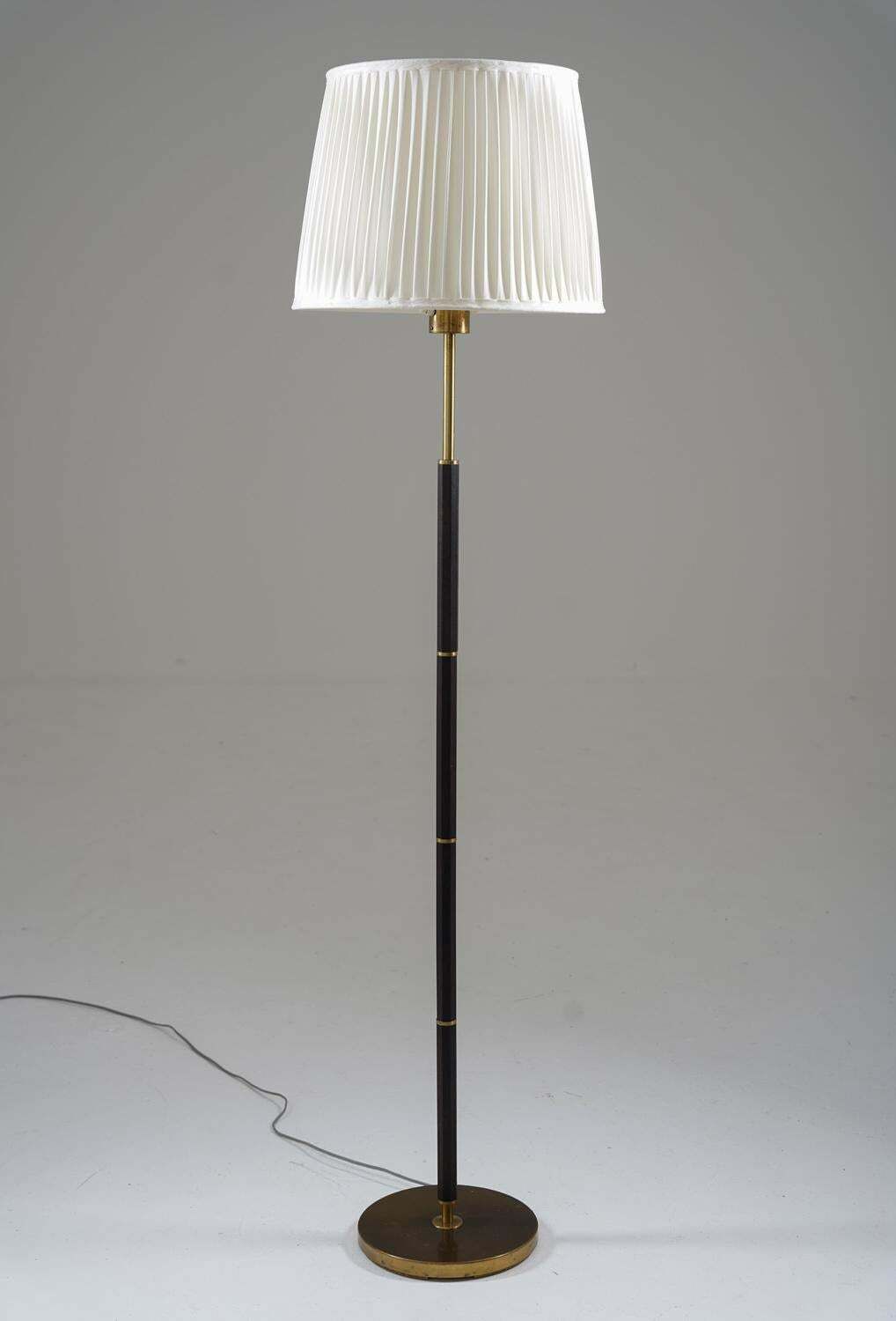 Swedish Brass And Wood Floor Lamp By Boréns