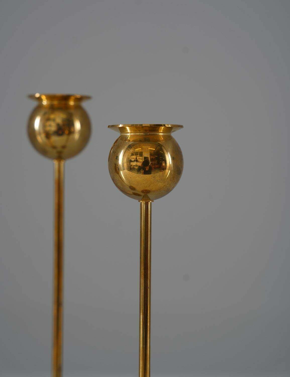 Swedish Candle Holders In Brass By Pierre Forsell For Skultuna photo for sale
