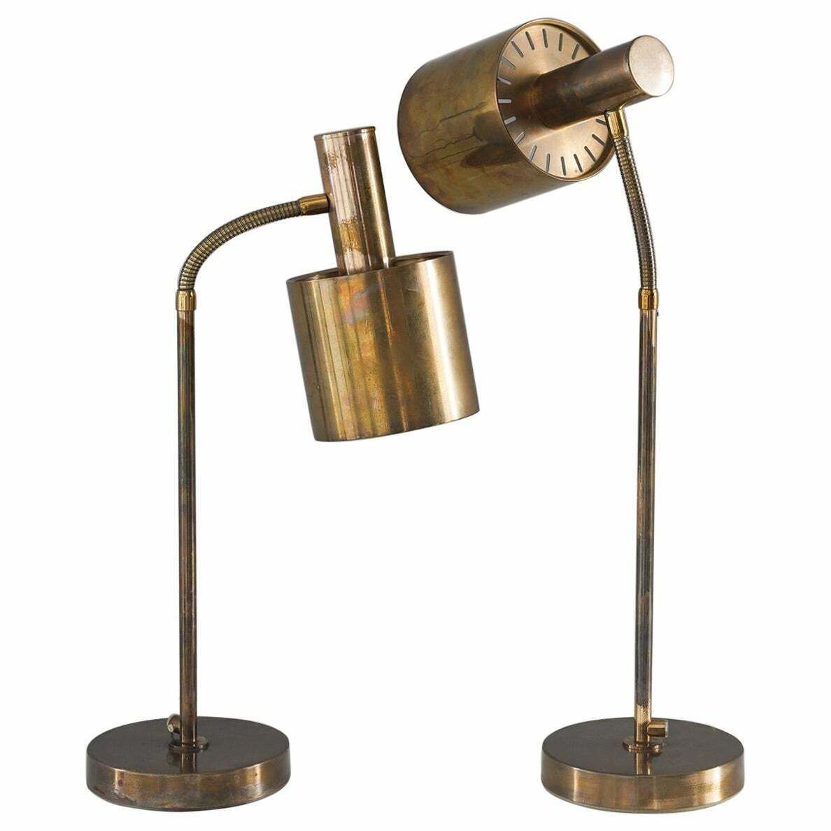 Scandinavian Midcentury Table Lamps In Brass By Konsthantverk Tyringe