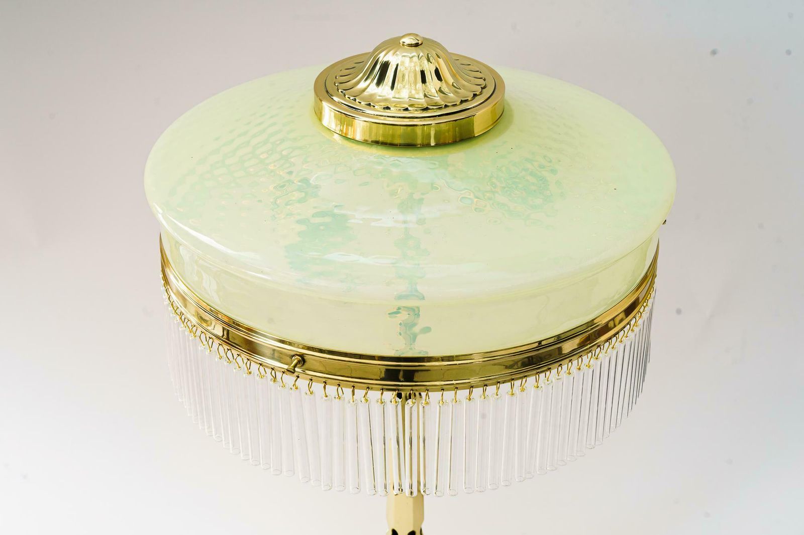 Art Deco Table Lamp With Originla Opaline Glass Shade Vienna Around 1920s photo for sale