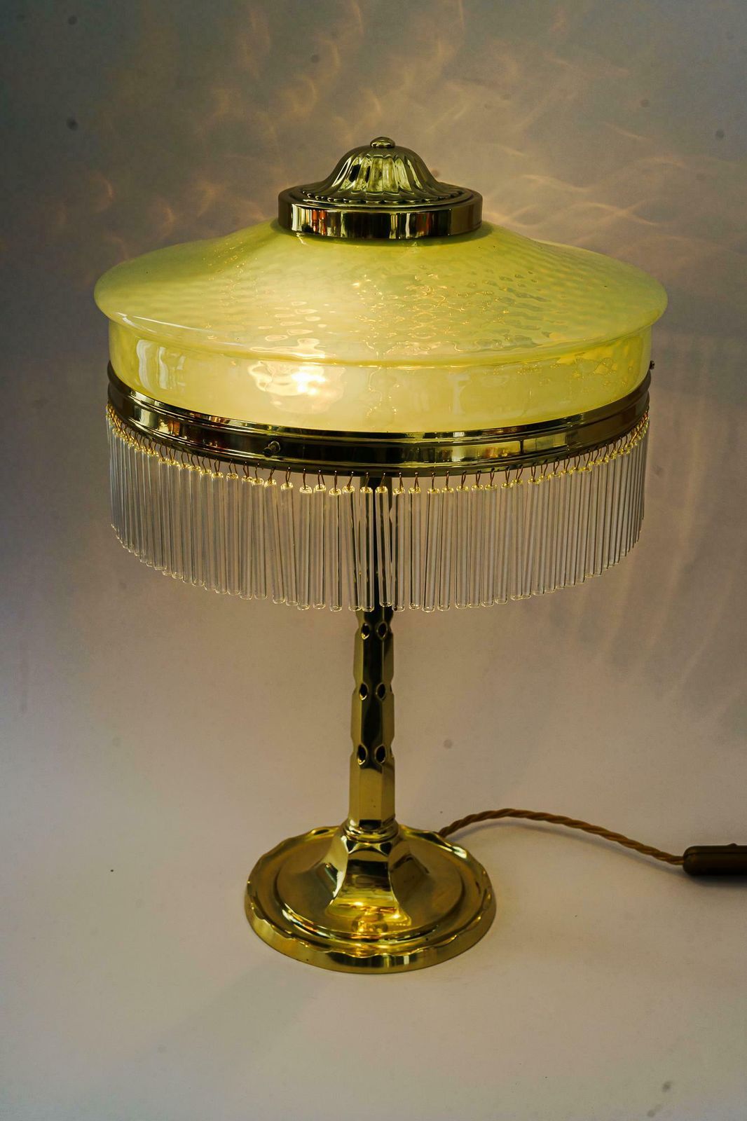 photo furniture Art Deco Table Lamp With Originla Opaline Glass Shade Vienna Around 1920s