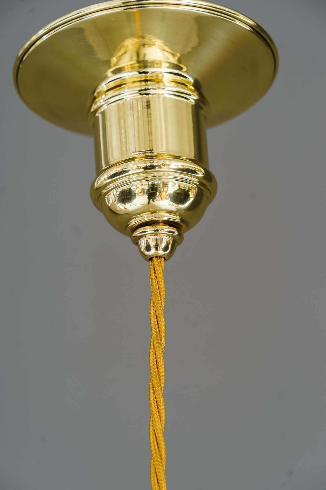 photo buy 2 Art Deco Pendants Vienna Around 1920s With Opaline Glass Shades