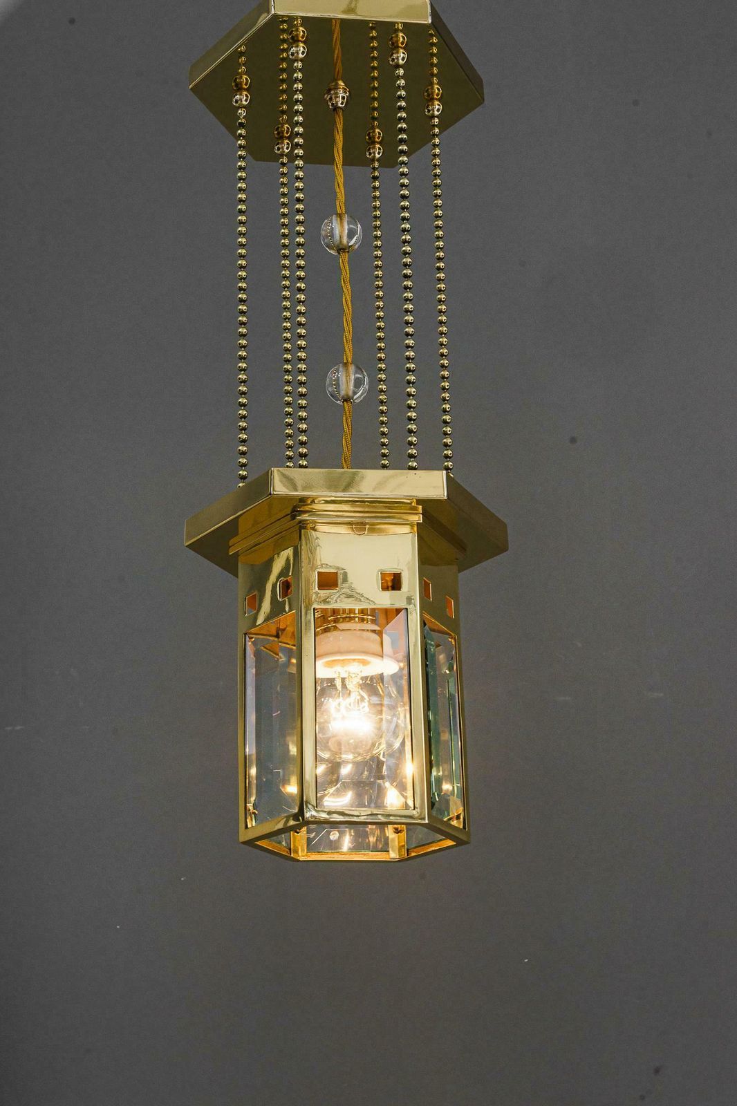 Art Deco Pendant With Facet Cut Glasses Vienna Around 1920s photo vintage