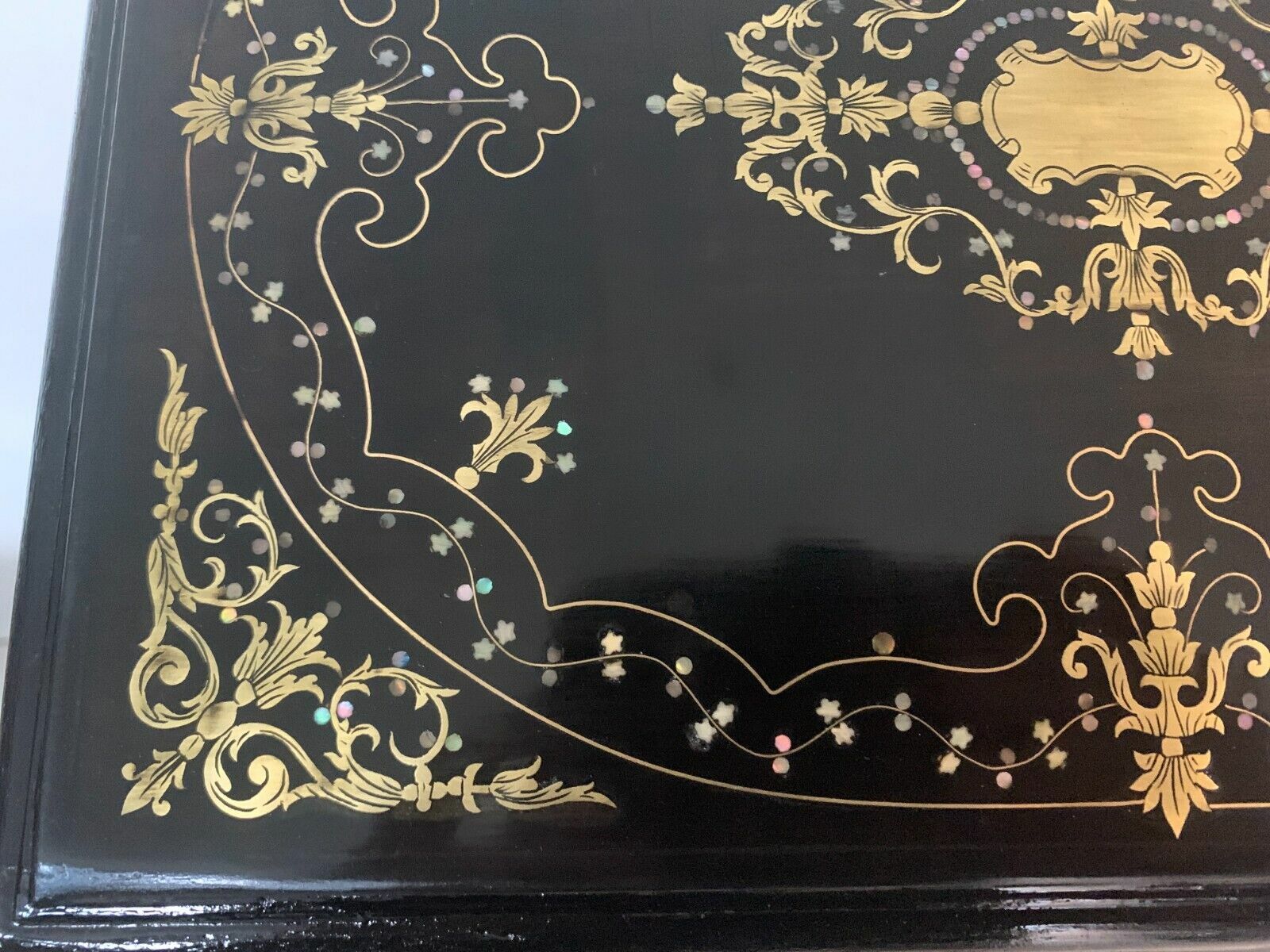 photo vintage Complete Liquor Cellar Napoleon III Marquetry Boulle Antique Box