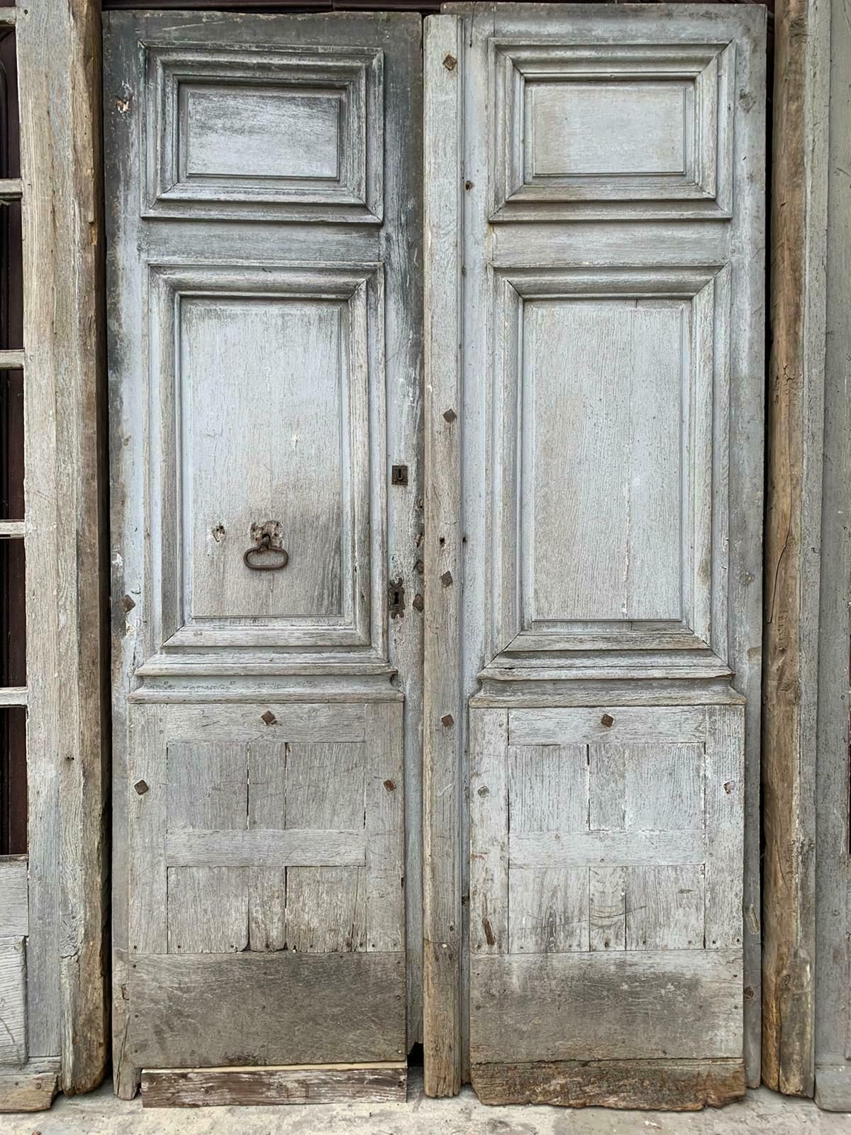 Ancient Stained Glass Window, Shop Facade In Lacquered Oak, 19th Century, France photo for sale