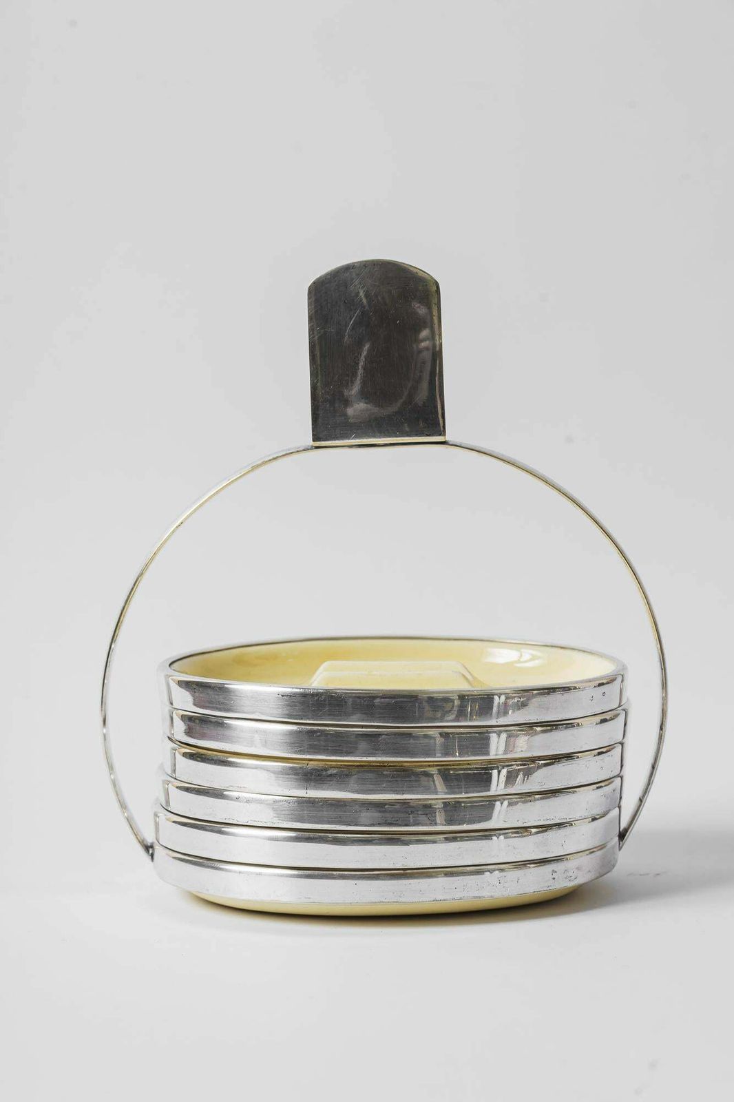 Art Deco Ceramic, Nickel Conbination Ashtray Set Vienna Around 1920s photo Home Decor
