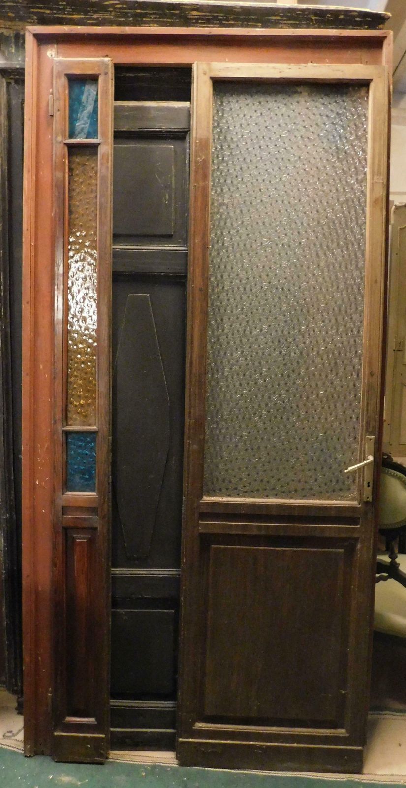 2481.0 Art Deco Door With Coloured Glass, Early 1900s Italy photo