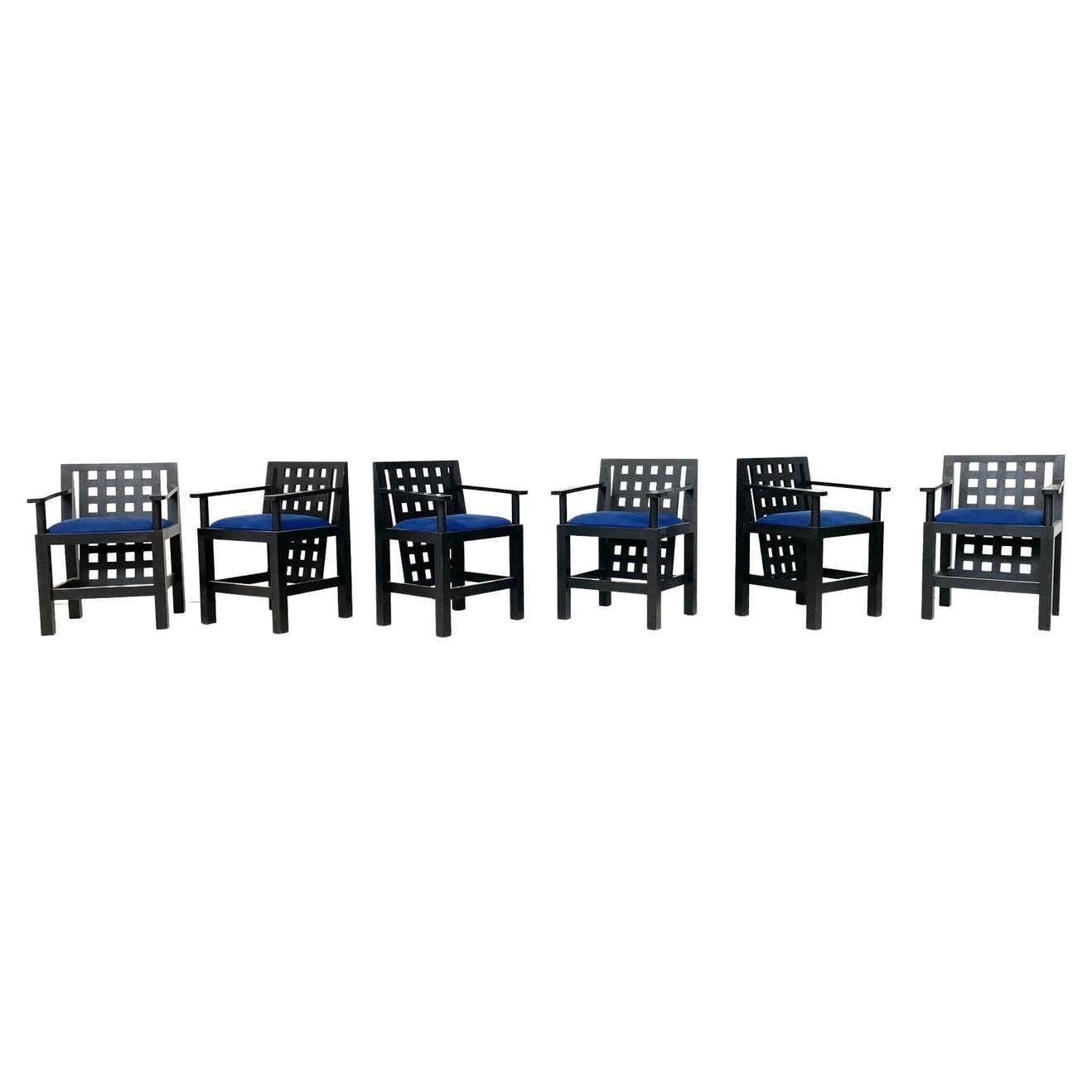 Mid Century Modern Set Of 6 Post Modernist Armchairs