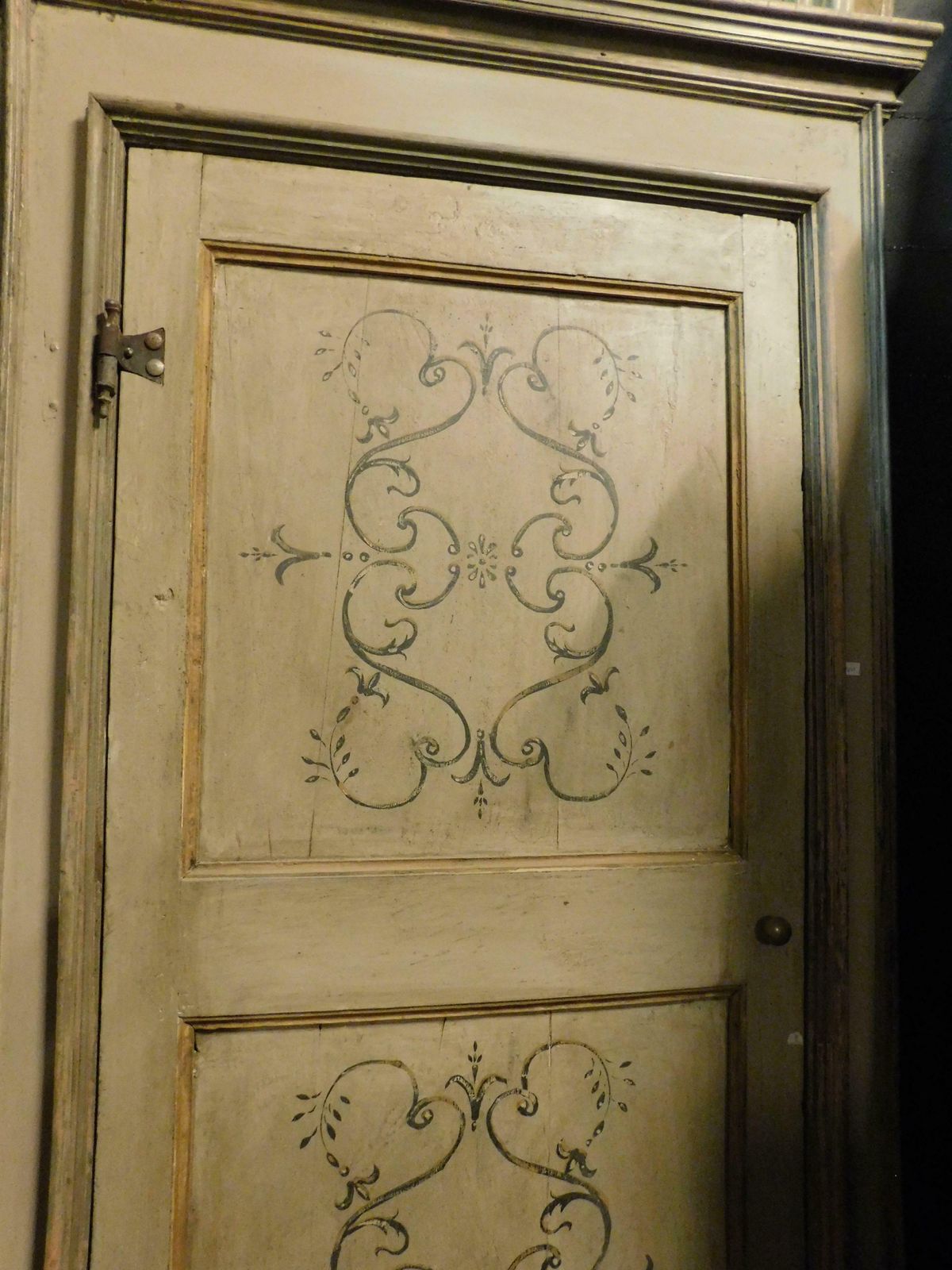 photo furniture Set Of 2 Painted And Lacquered Interior Doors With Frame, 18th Century, Italy